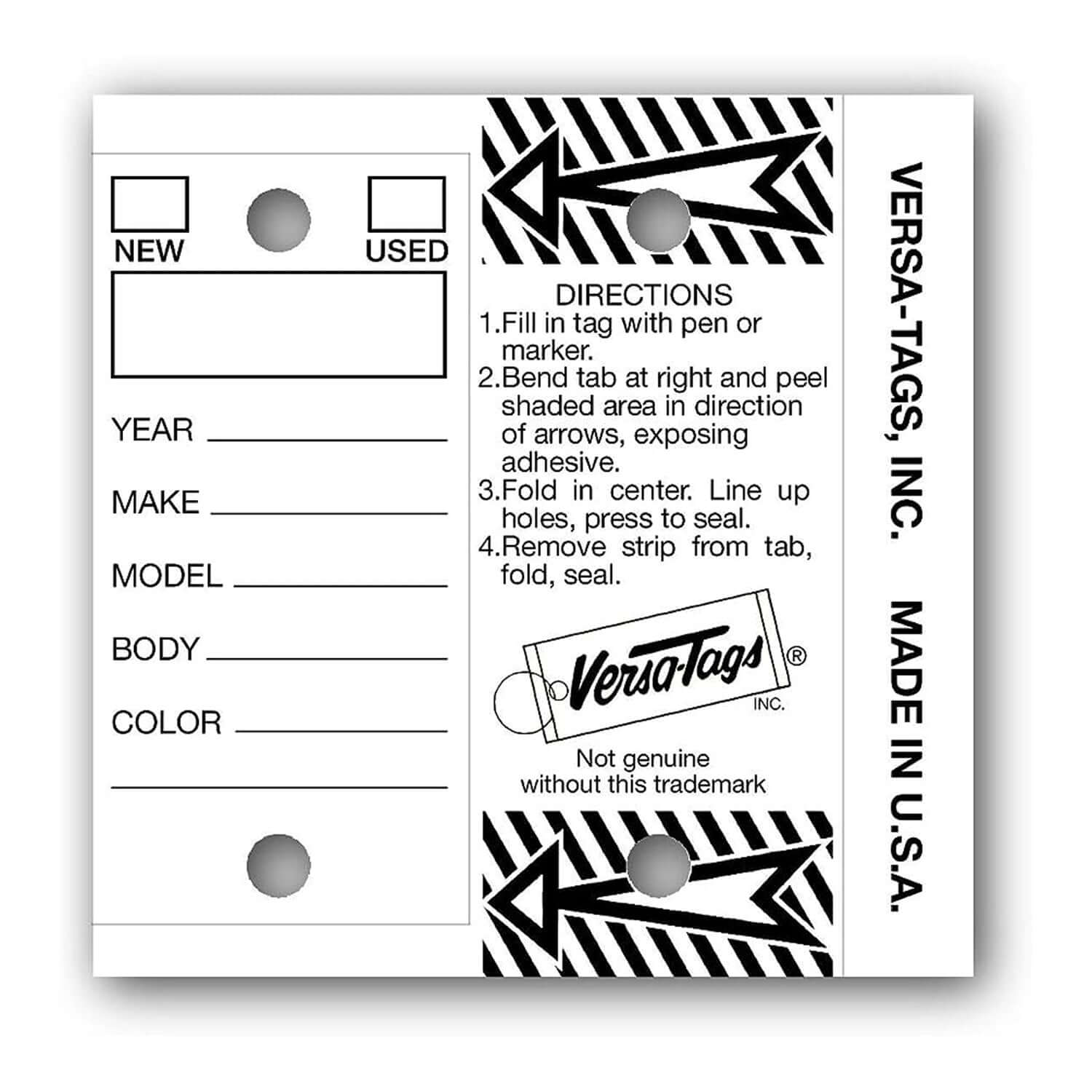 white versa key tags