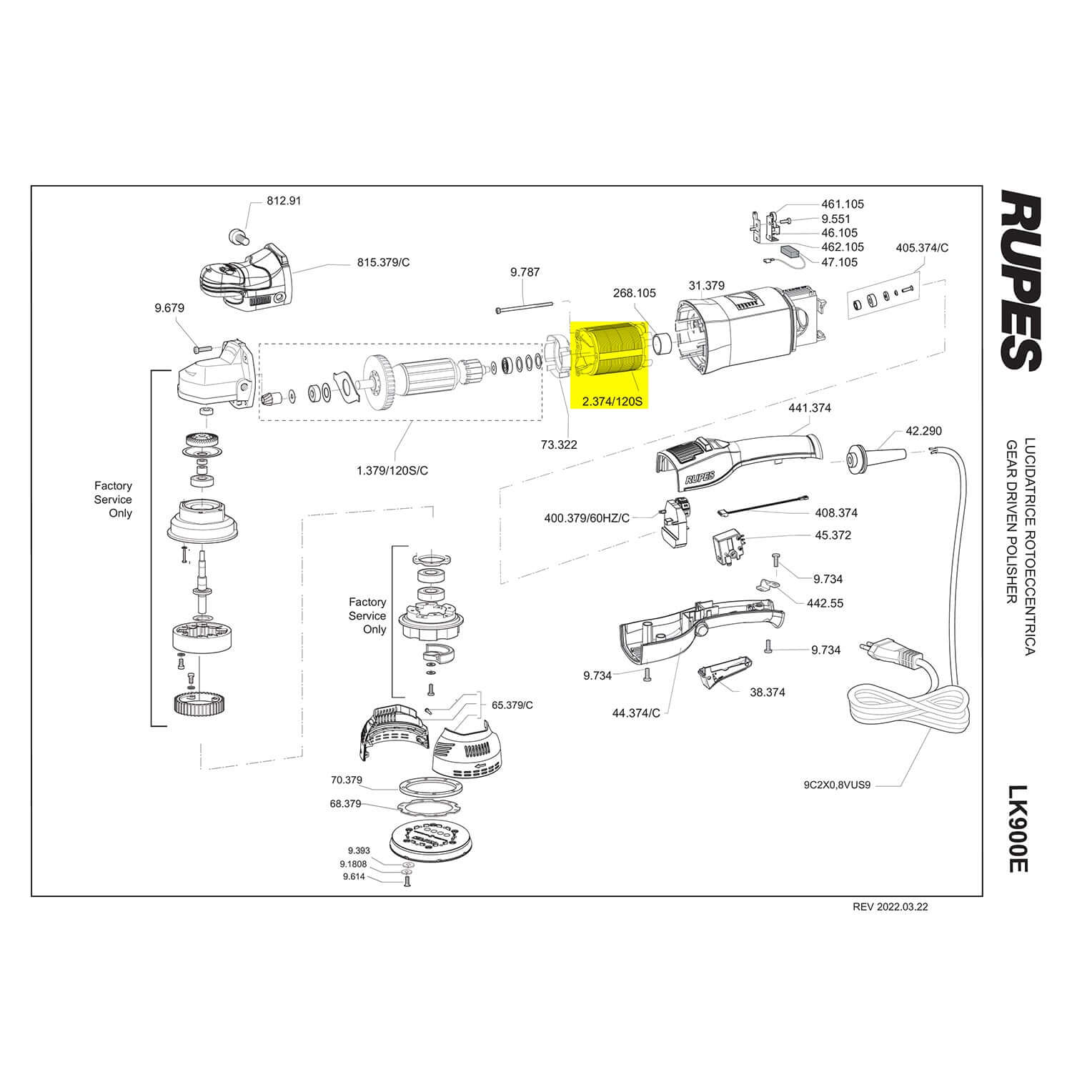 LK900E stator field part guide
