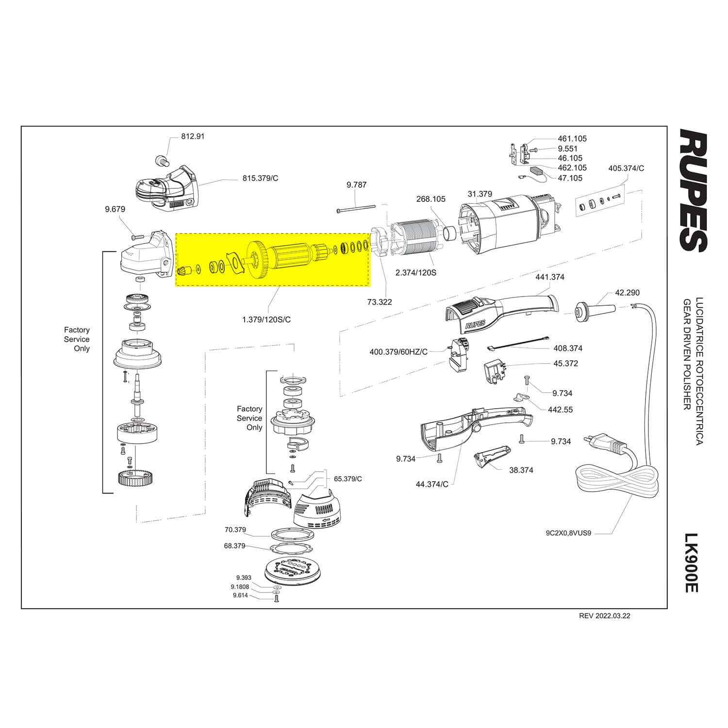 LK900E rotor assembly parts guide