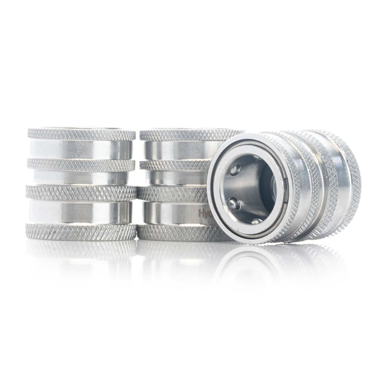 Garden Hose stainless steel fittings on a white background