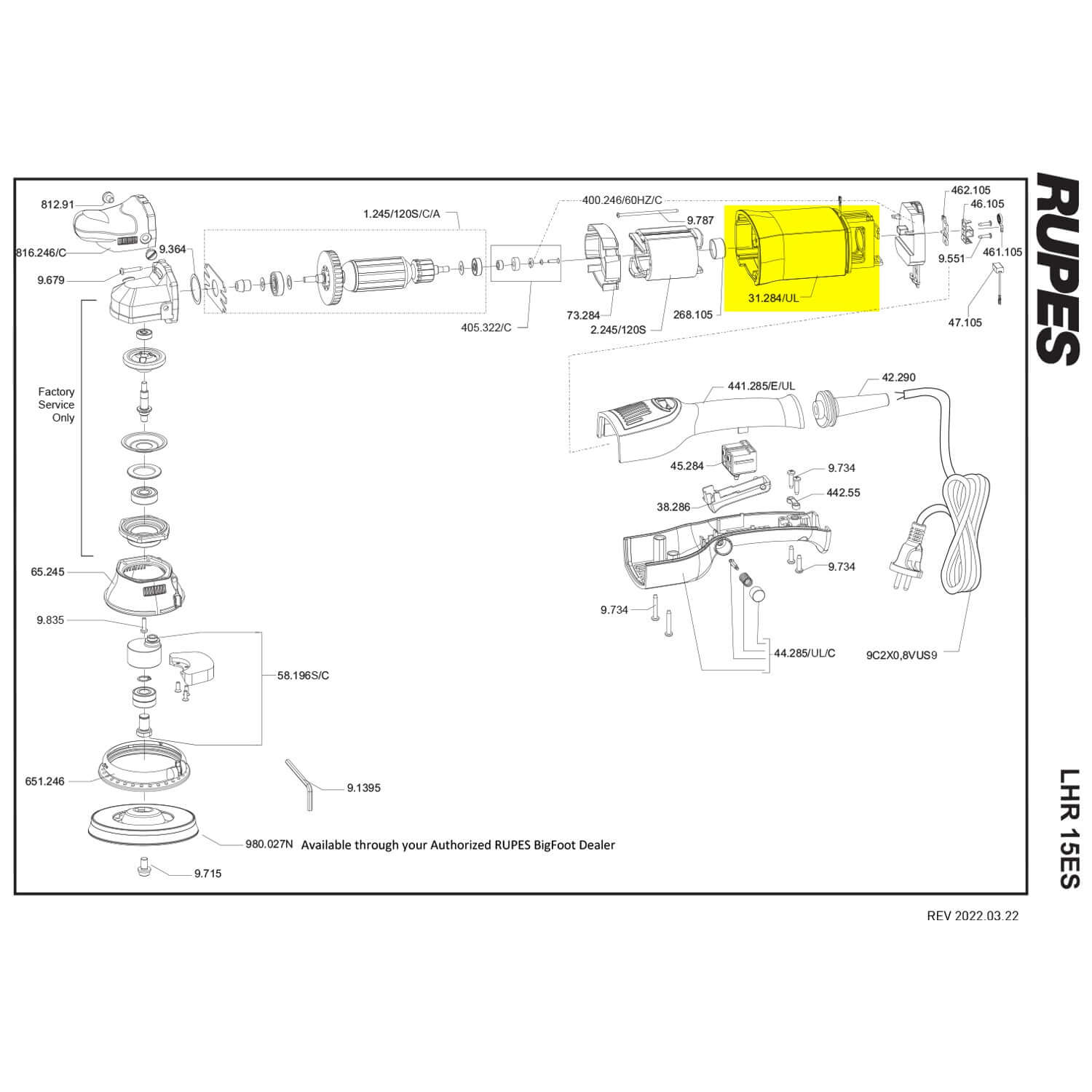 motor housing for 15es part guide