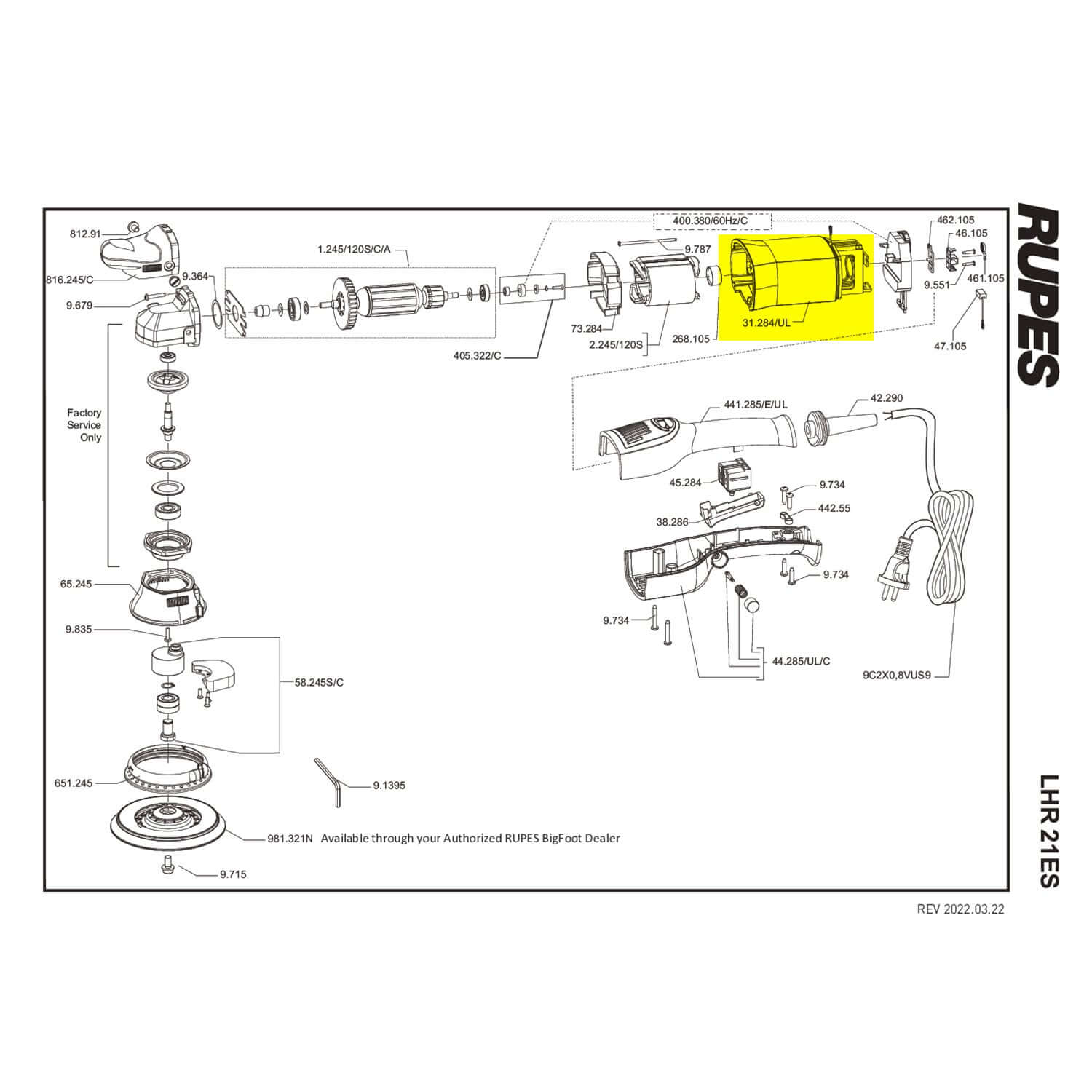 motor housing for 21es part guide