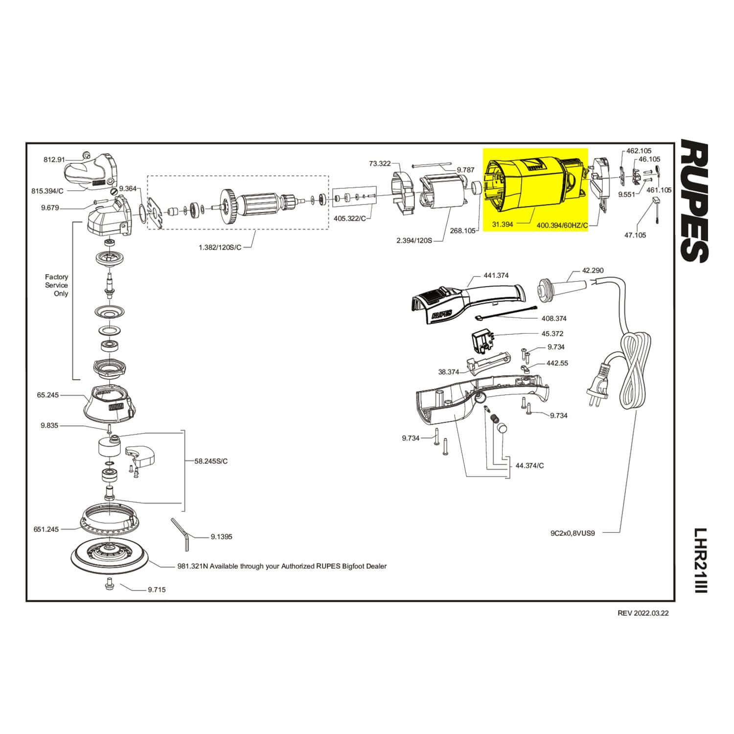 rupes buffer motor body part guide