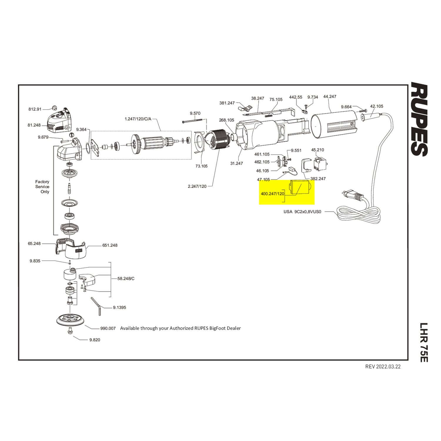 lhr75e right eccentric cover parts guide