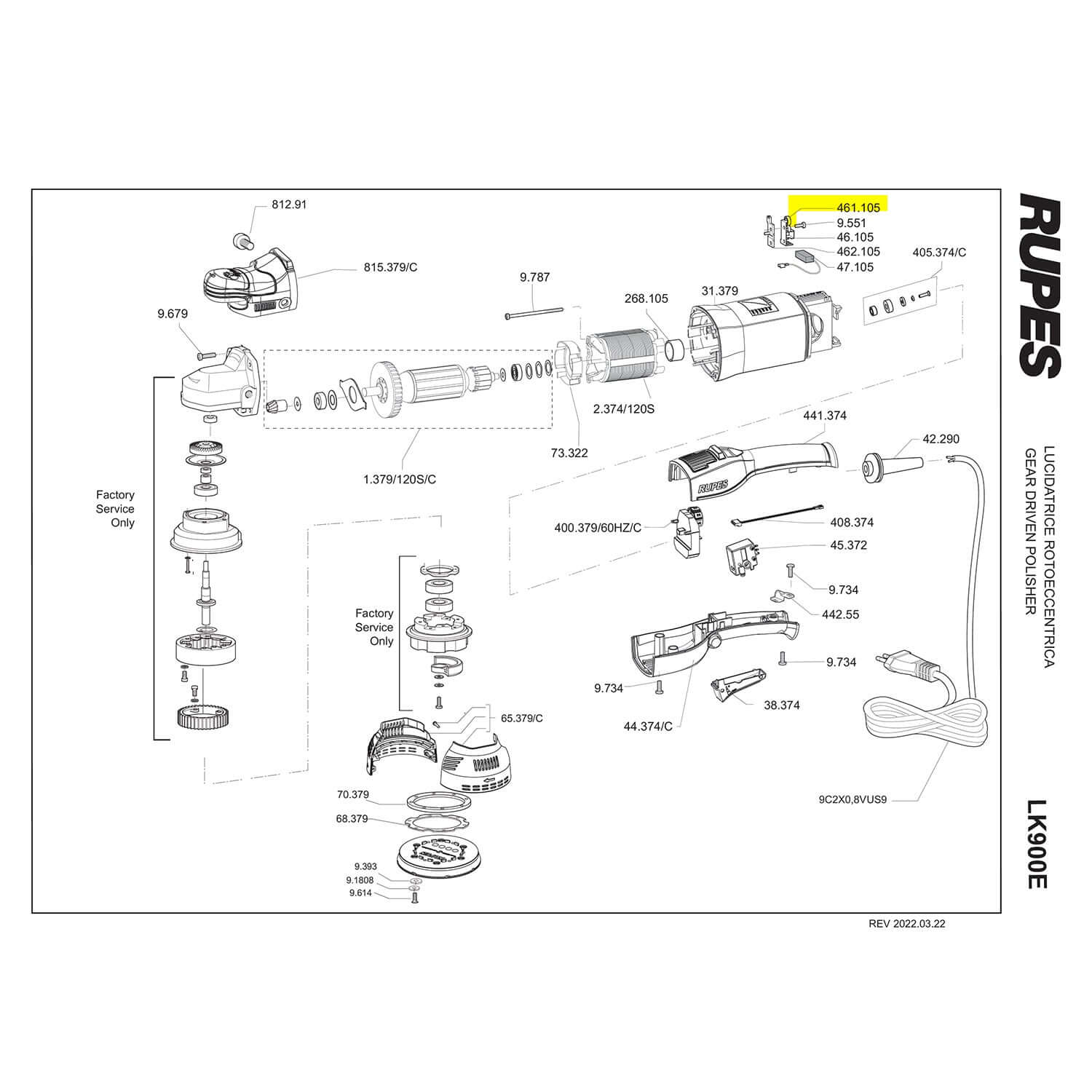 rupes brush holder spring part guide for lk900e