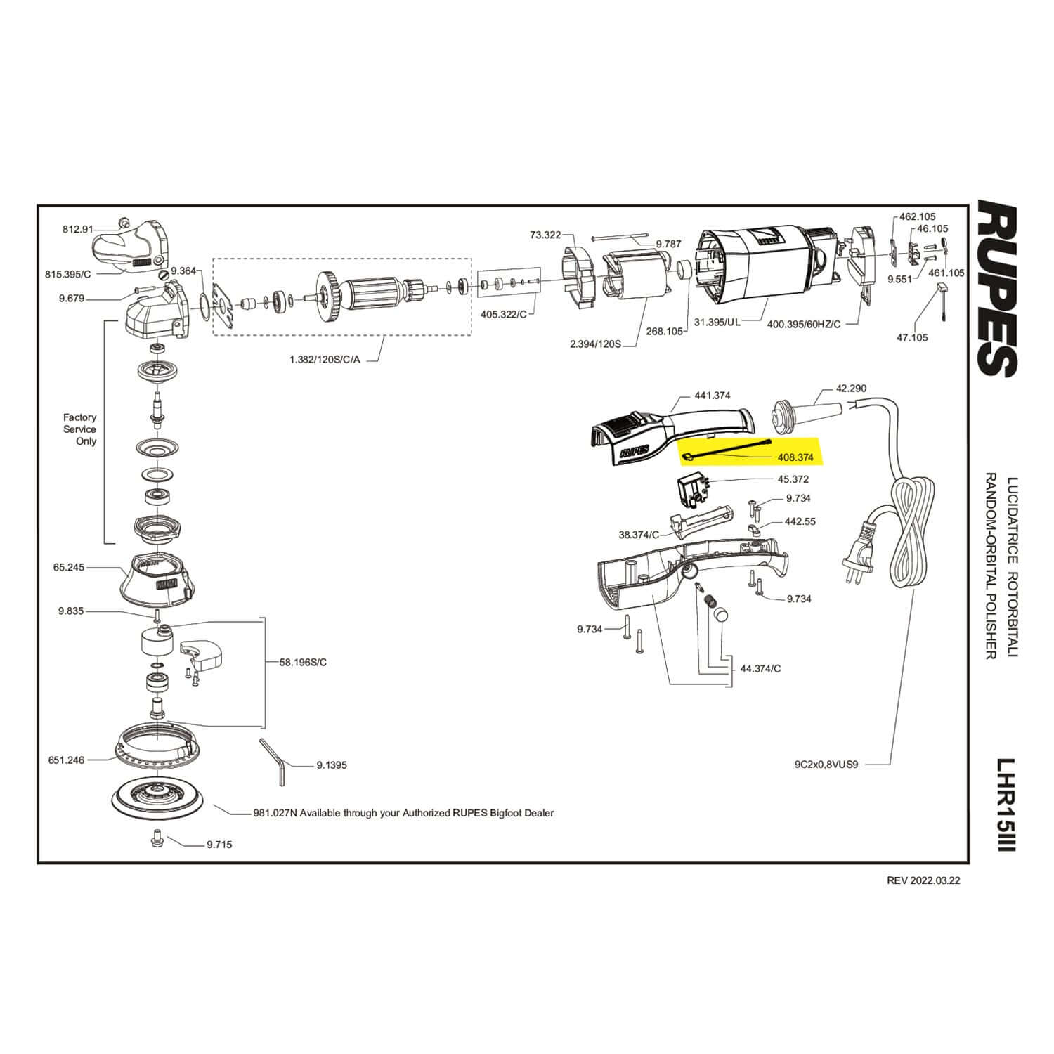 rupes module wire parts guide for lhr15III