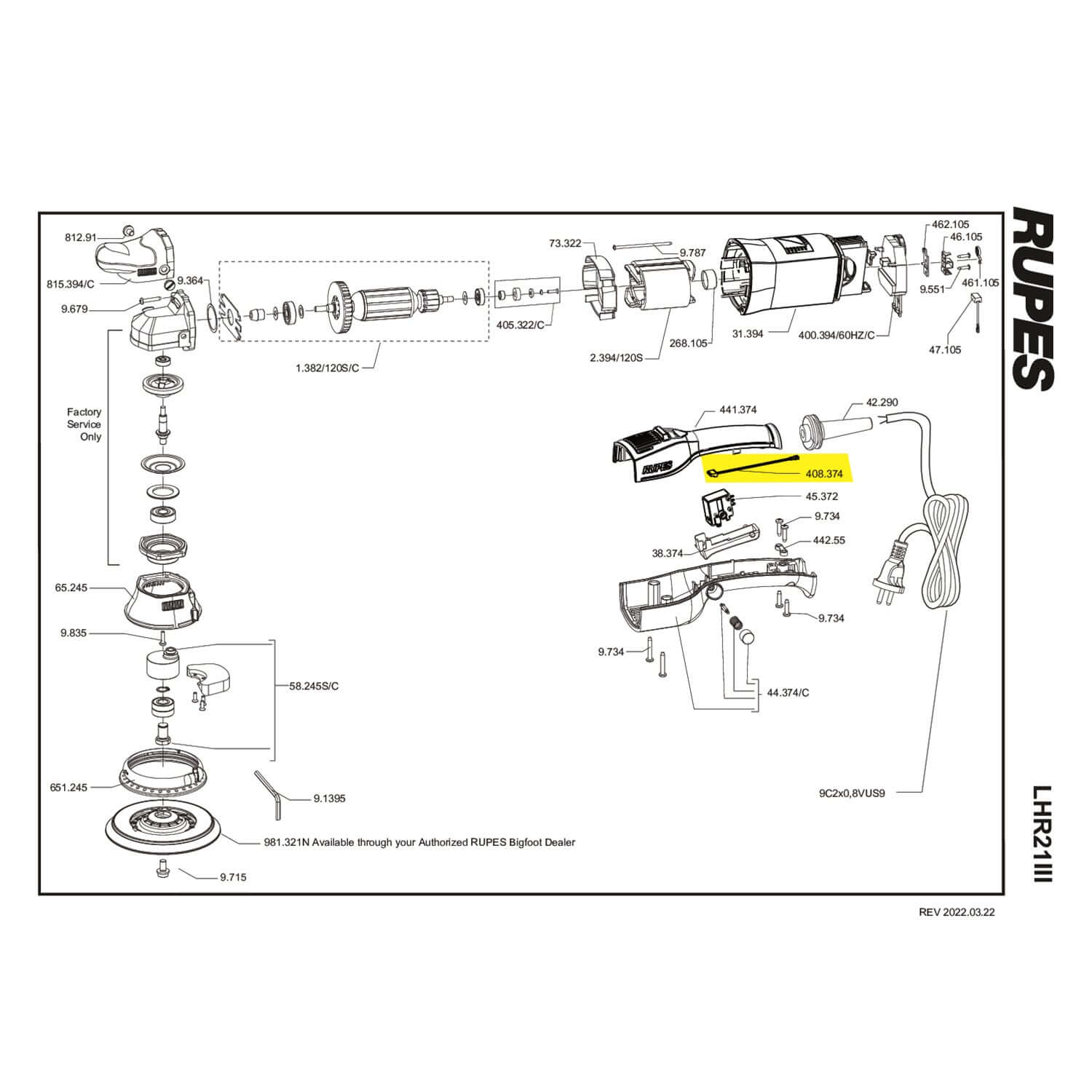 rupes module wire parts guide for lhr21III