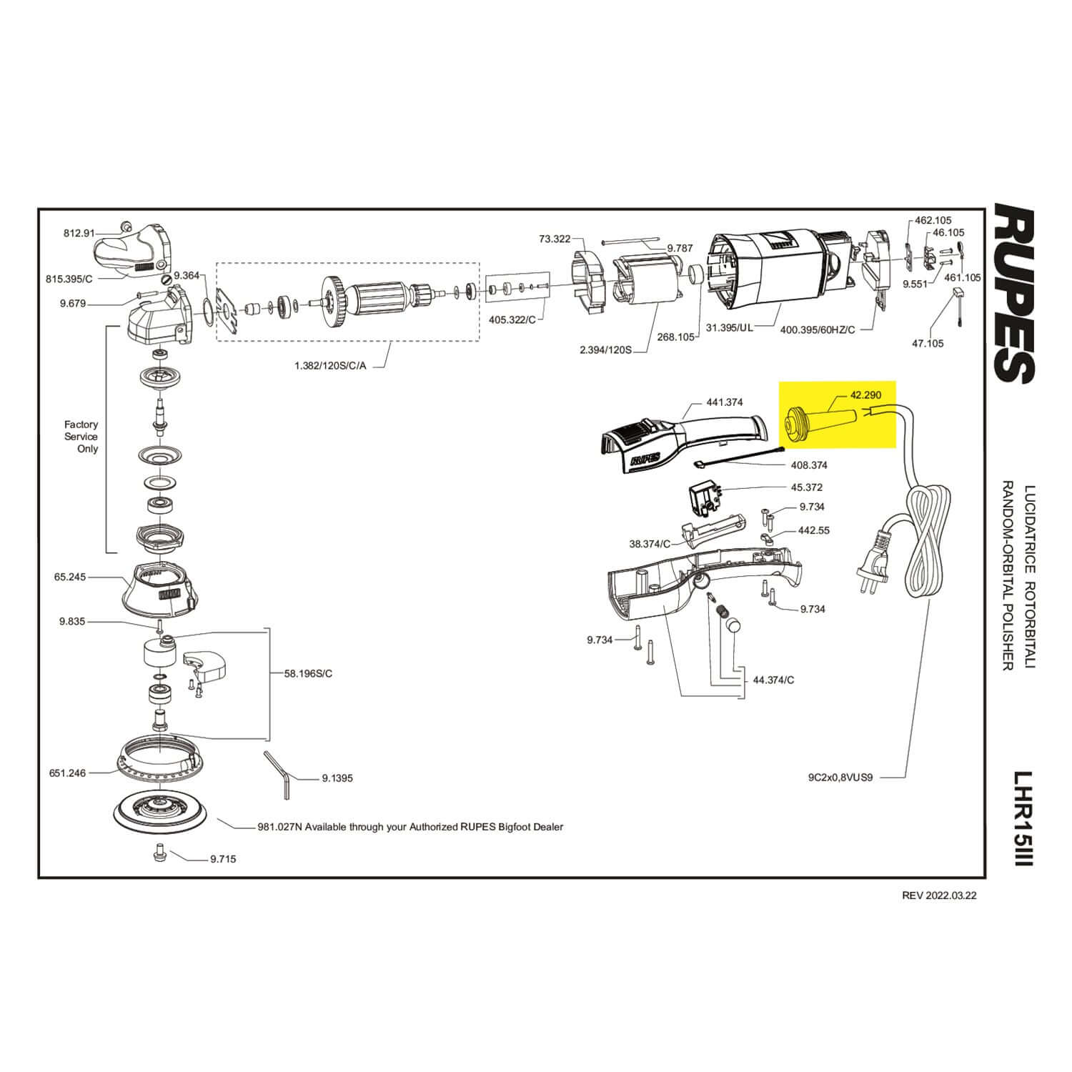 lhr15III cable strain relief parts guide