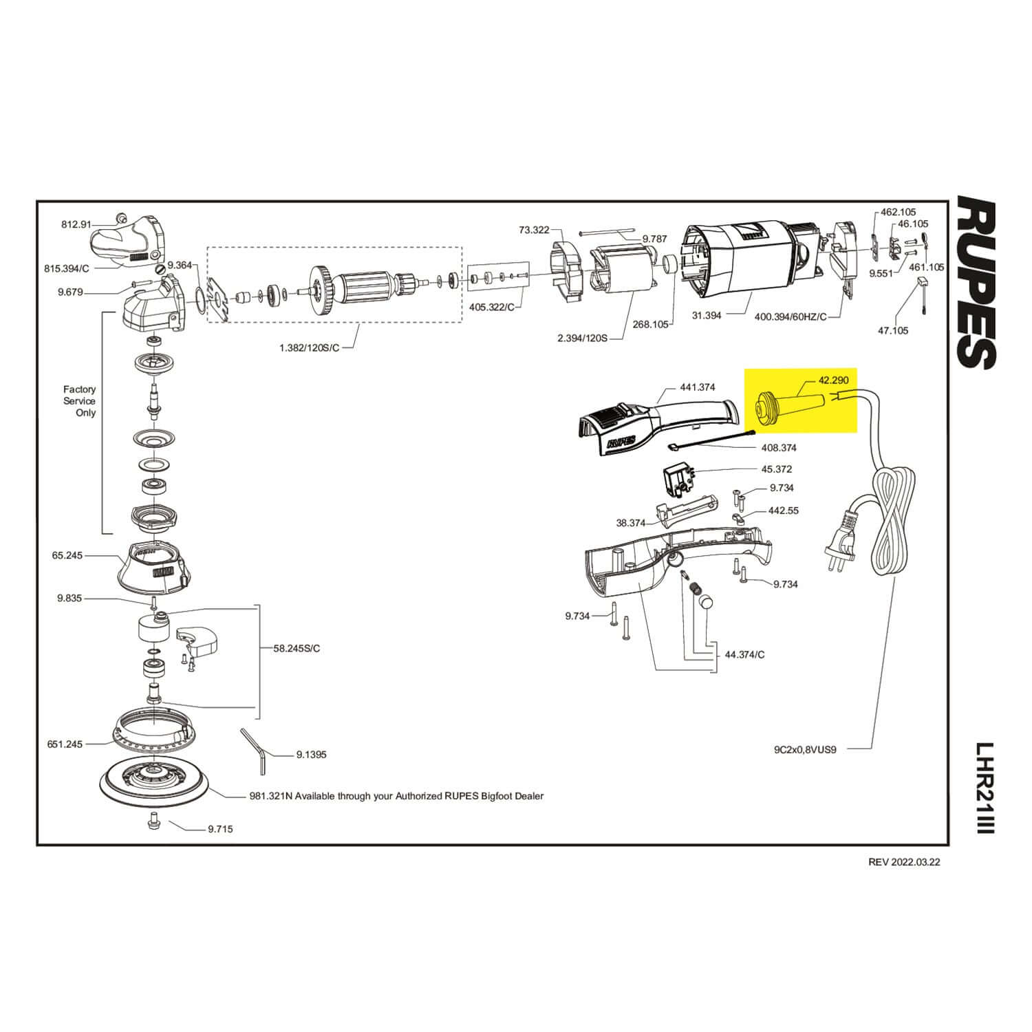 lhr21III cable strain relief parts guide