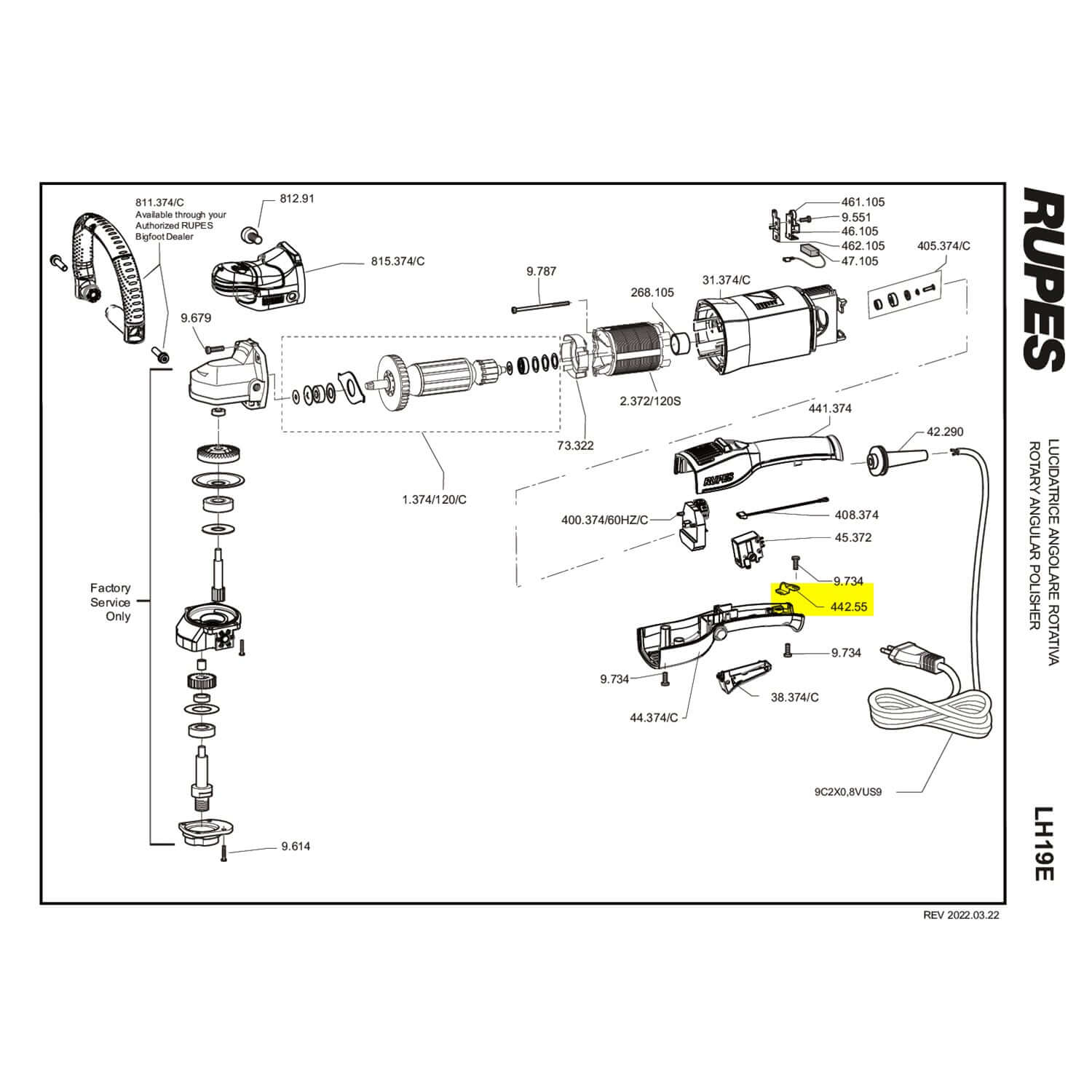 rupes cable clamp part guide for lh19e