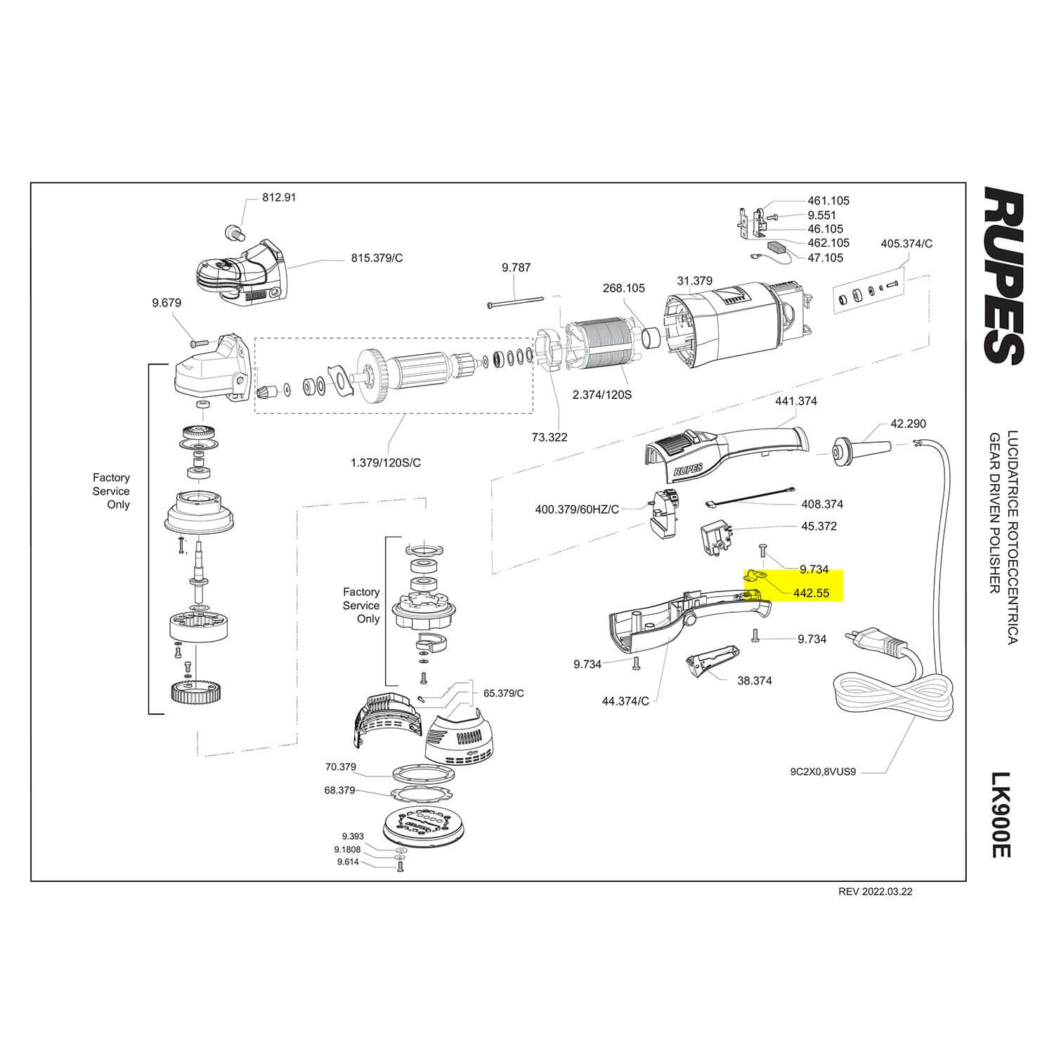 rupes cable clamp part guide for lk900e