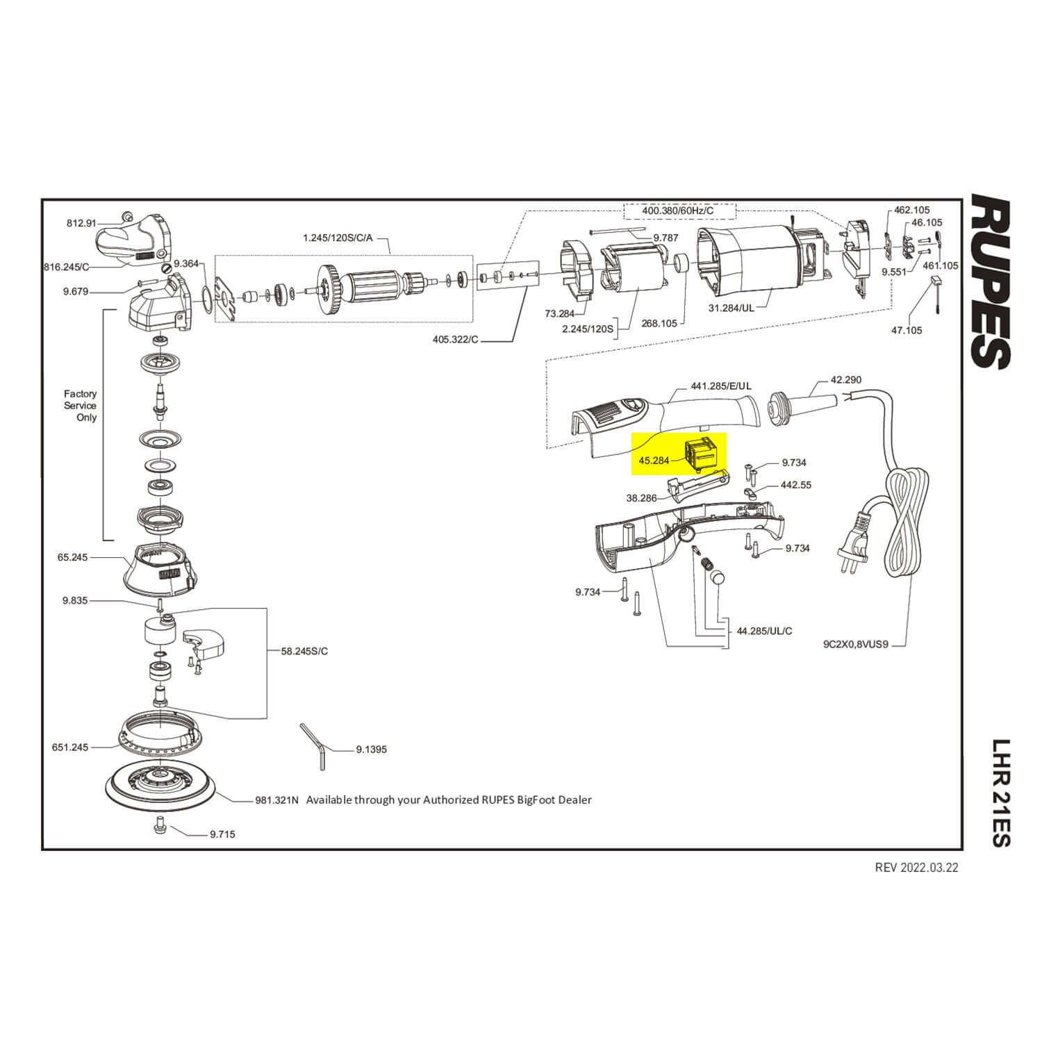 Rupes switch for lhr21es part guide
