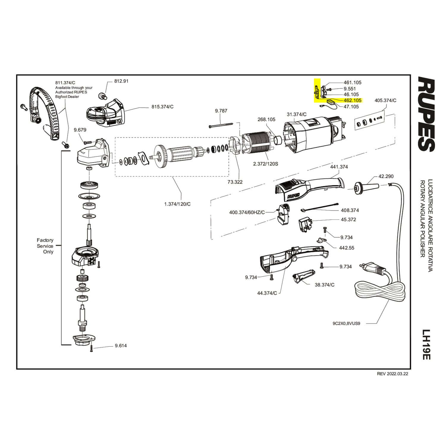 rupes brush holder plate part guide for lh19e