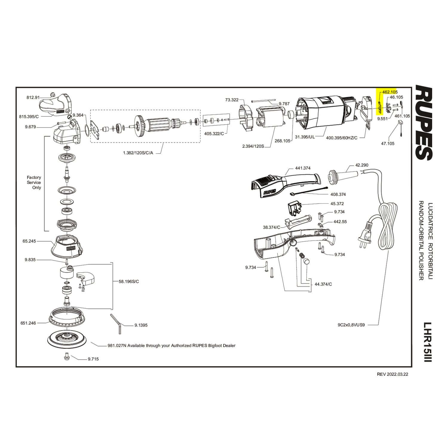 rupes brush holder plate part guide for lhr15III