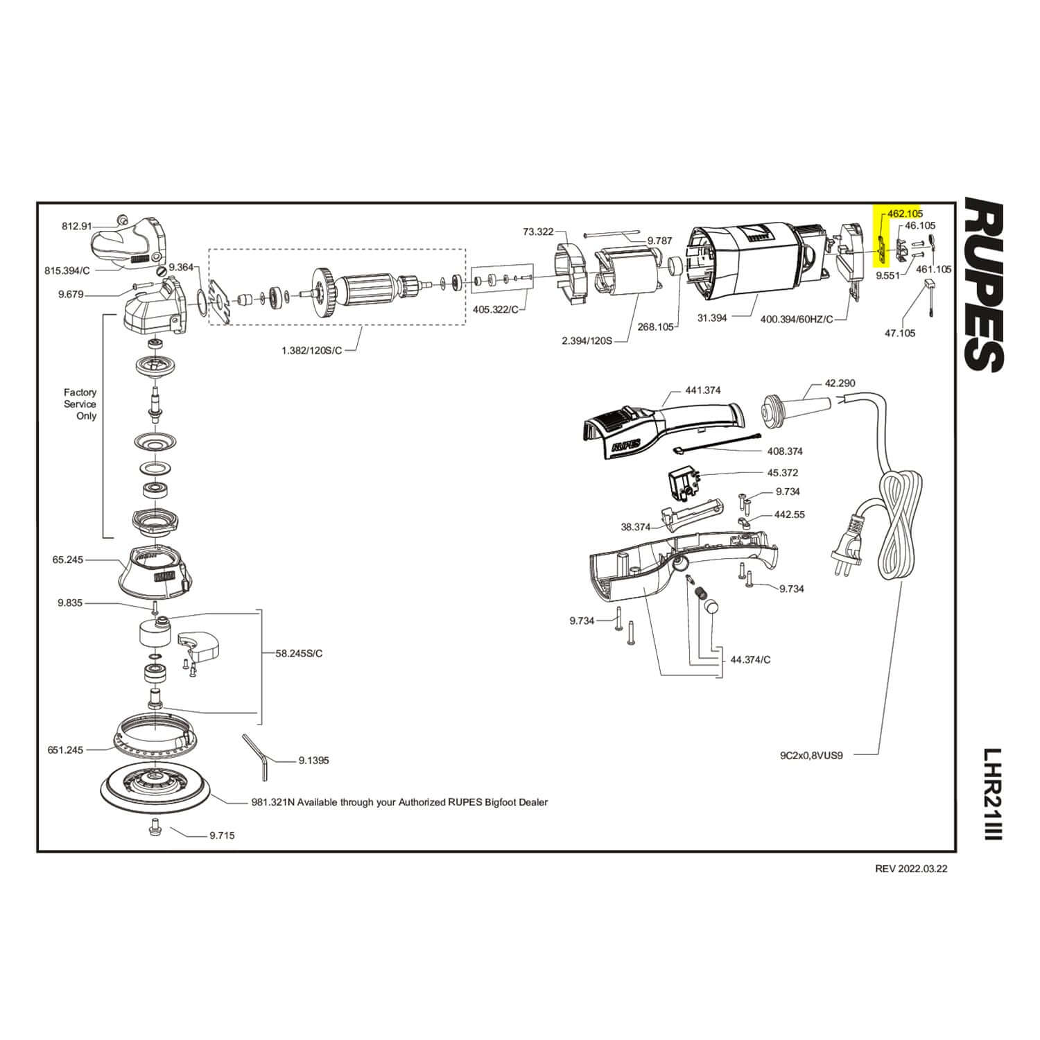 rupes brush holder plate part guide for lhr21III