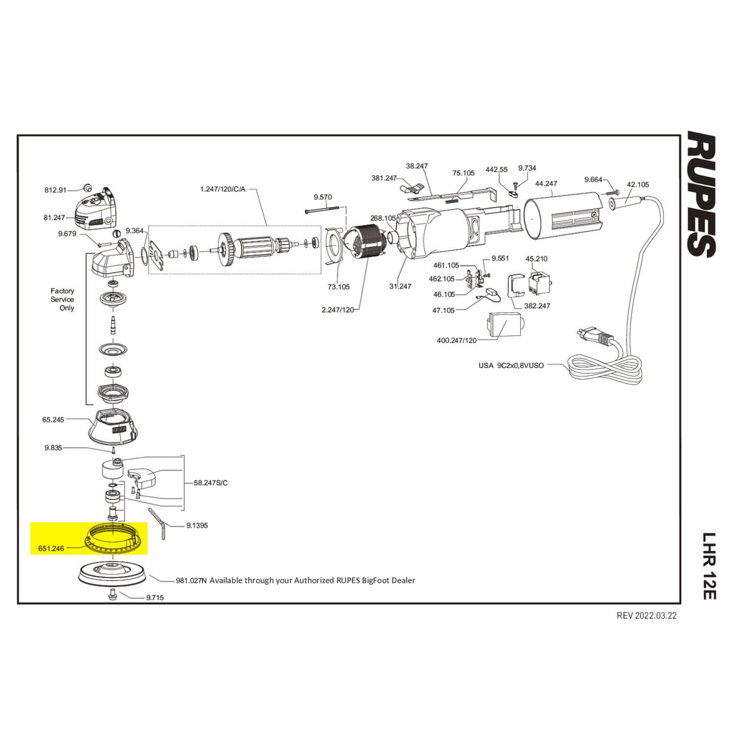 rupes lhr12 duetto replacement shroud parts guide