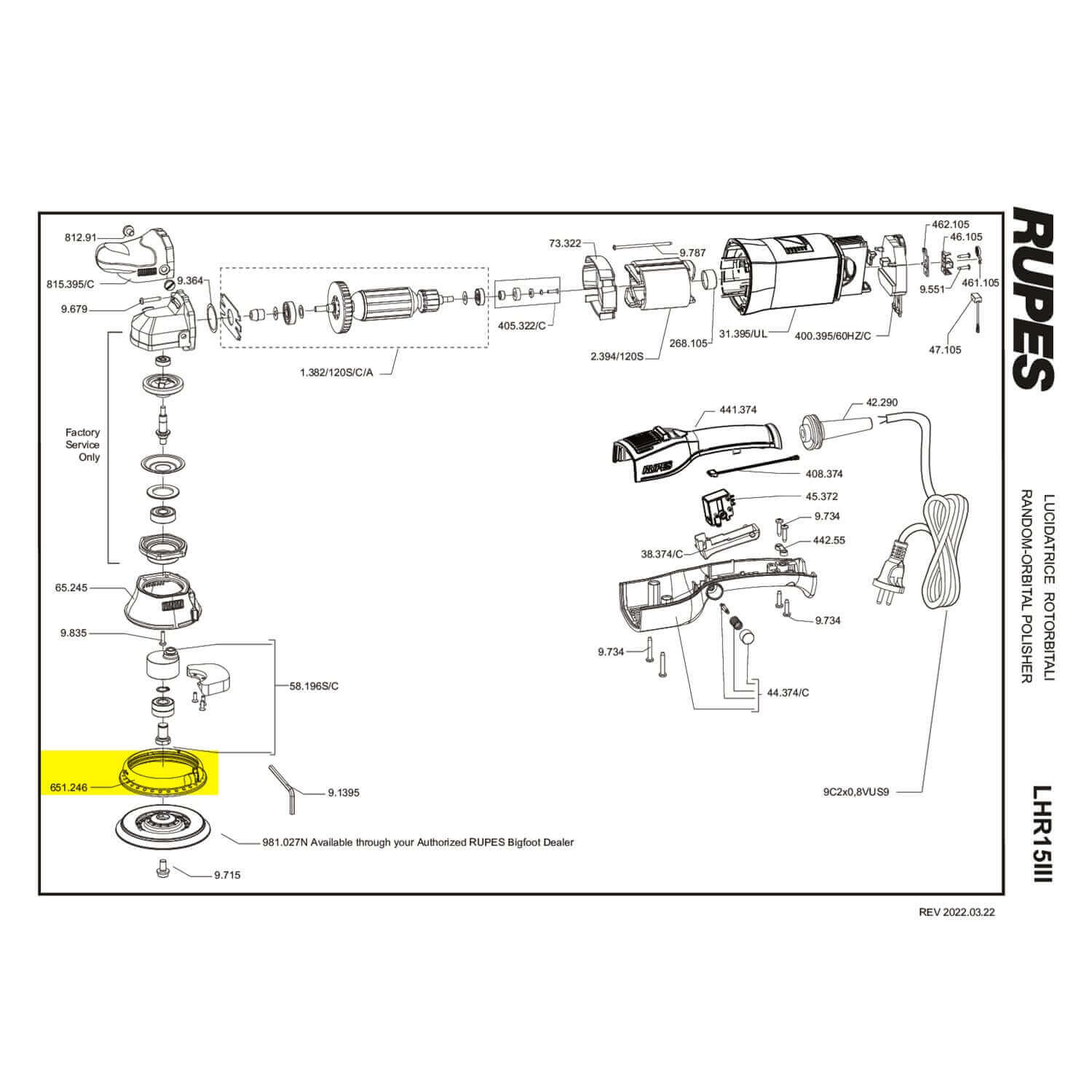 rupes lhr15 replacement shroud parts guide