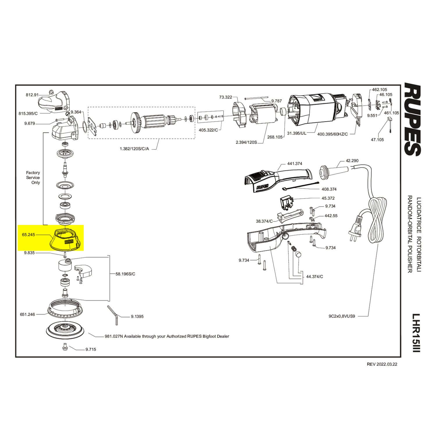 rupes eccentric cover part guide for lhr15
