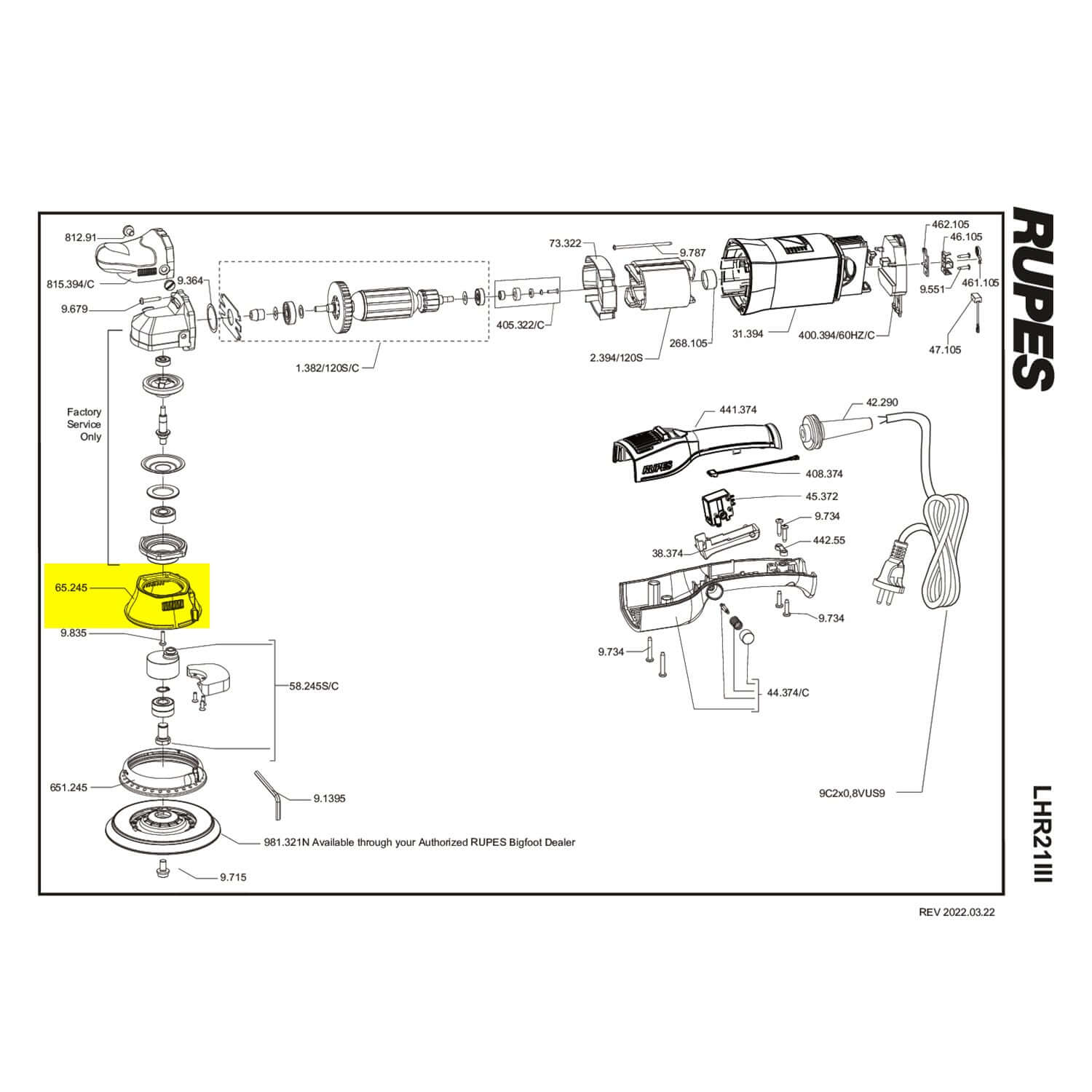 rupes eccentric cover part guide for lhr21