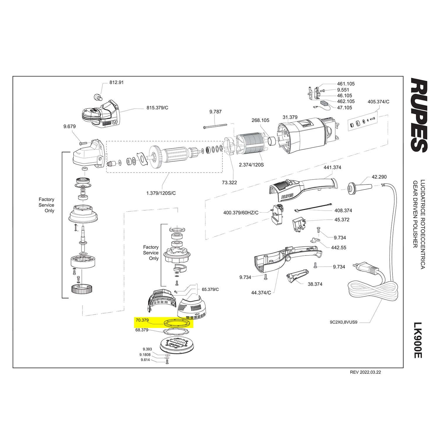 rupes LK900E felt ring part guide