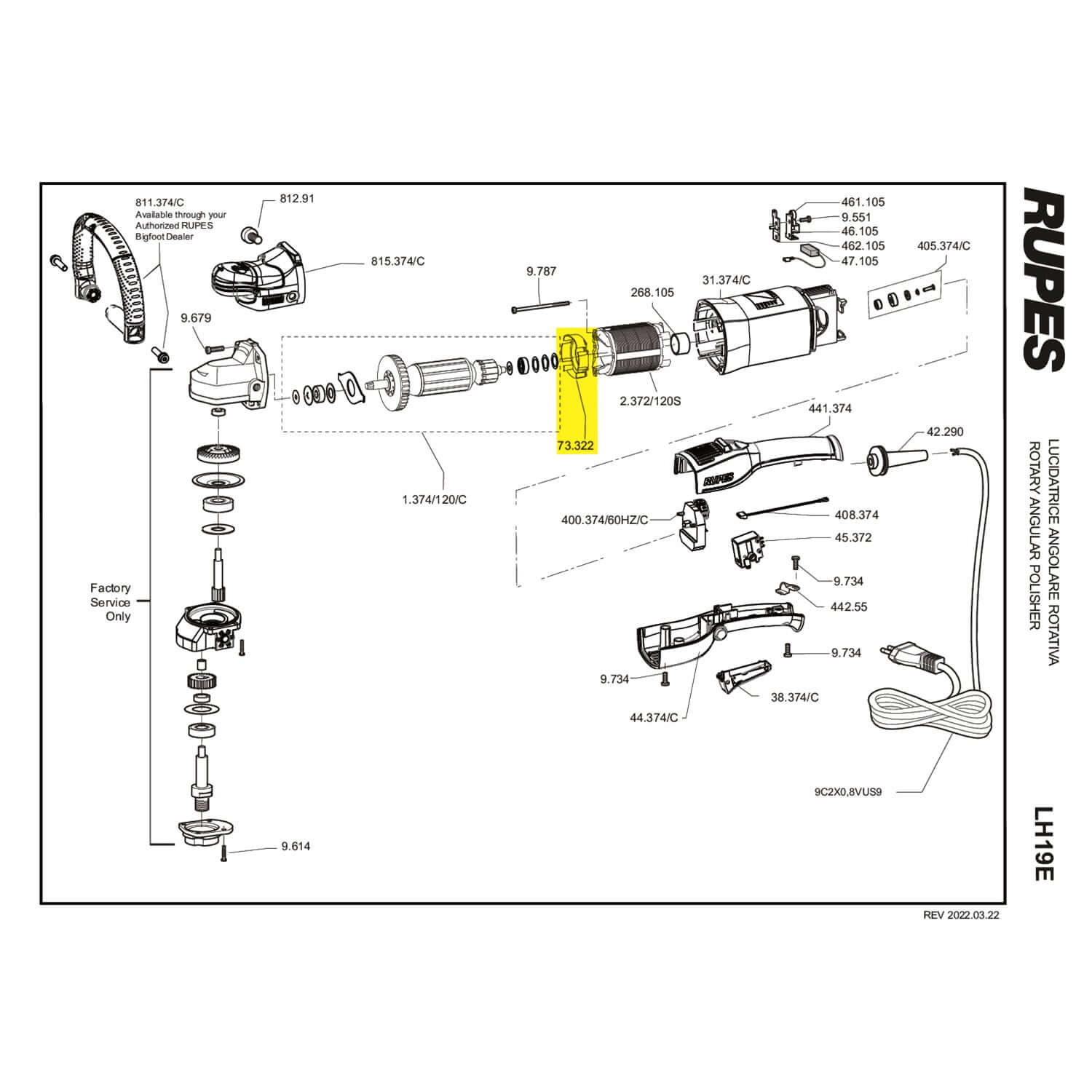 rupes air deflector part guide for lh19e