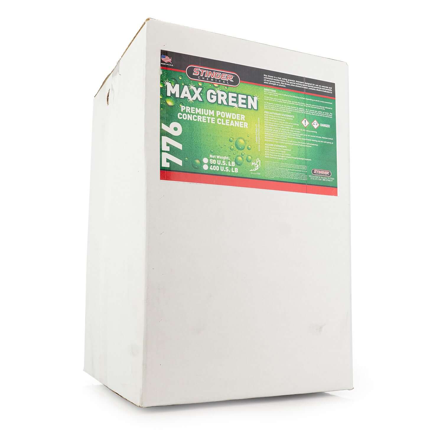 stinger chemical max green floor cleaner box