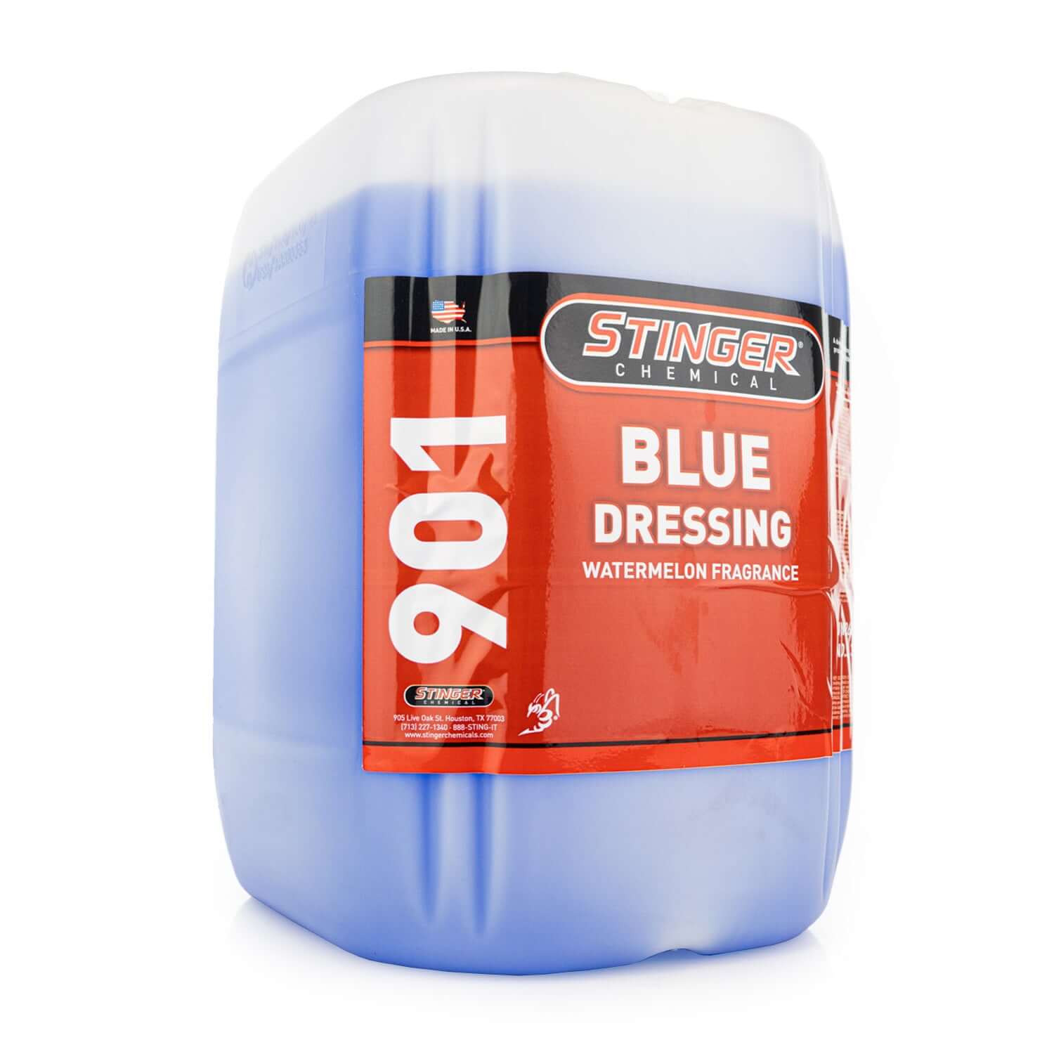 5-gallon blue dressing on a white background