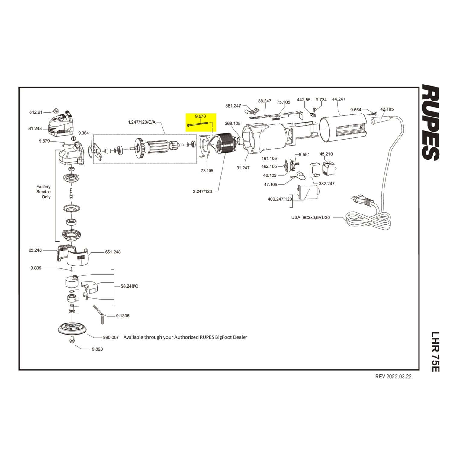 lhr75e long black oxide screw parts guide