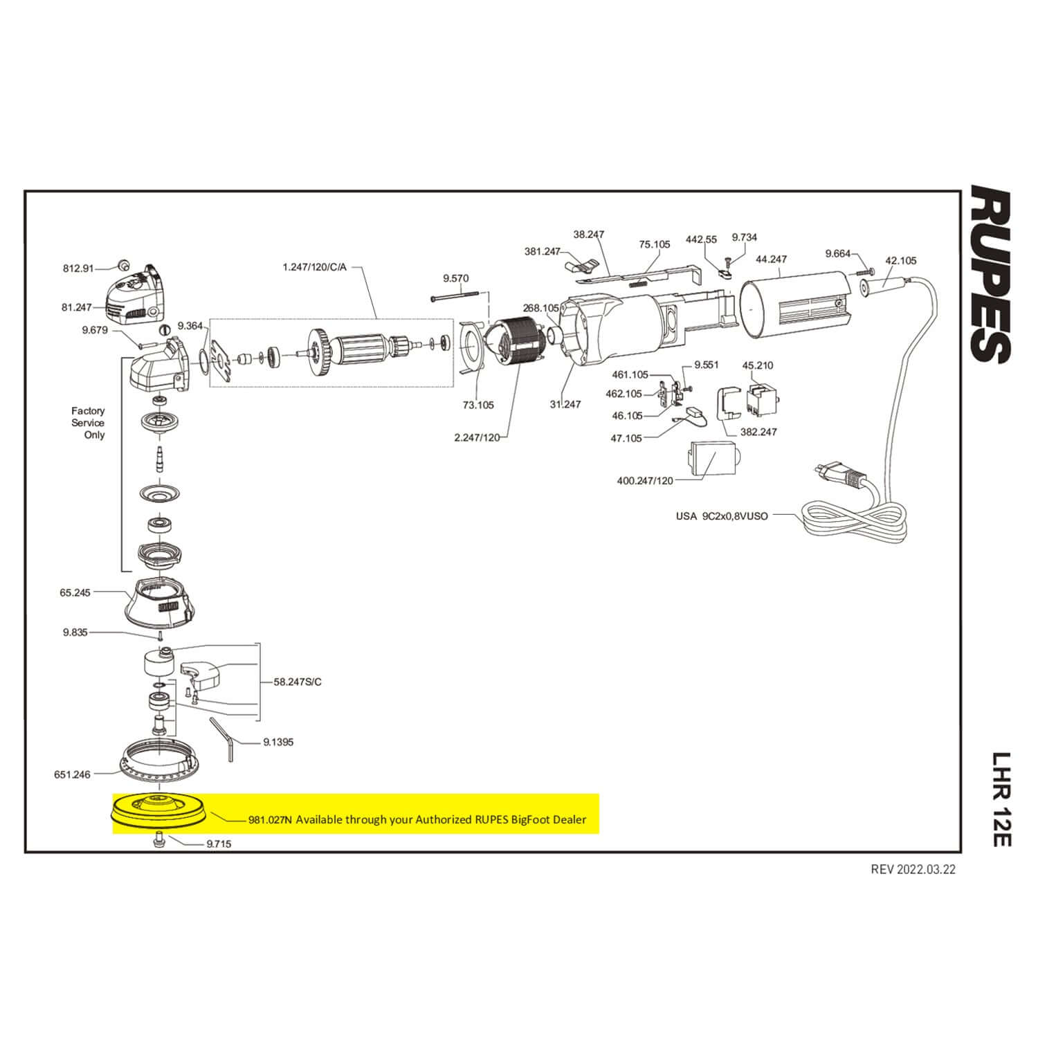 lhr12E duetto backing plate parts guide