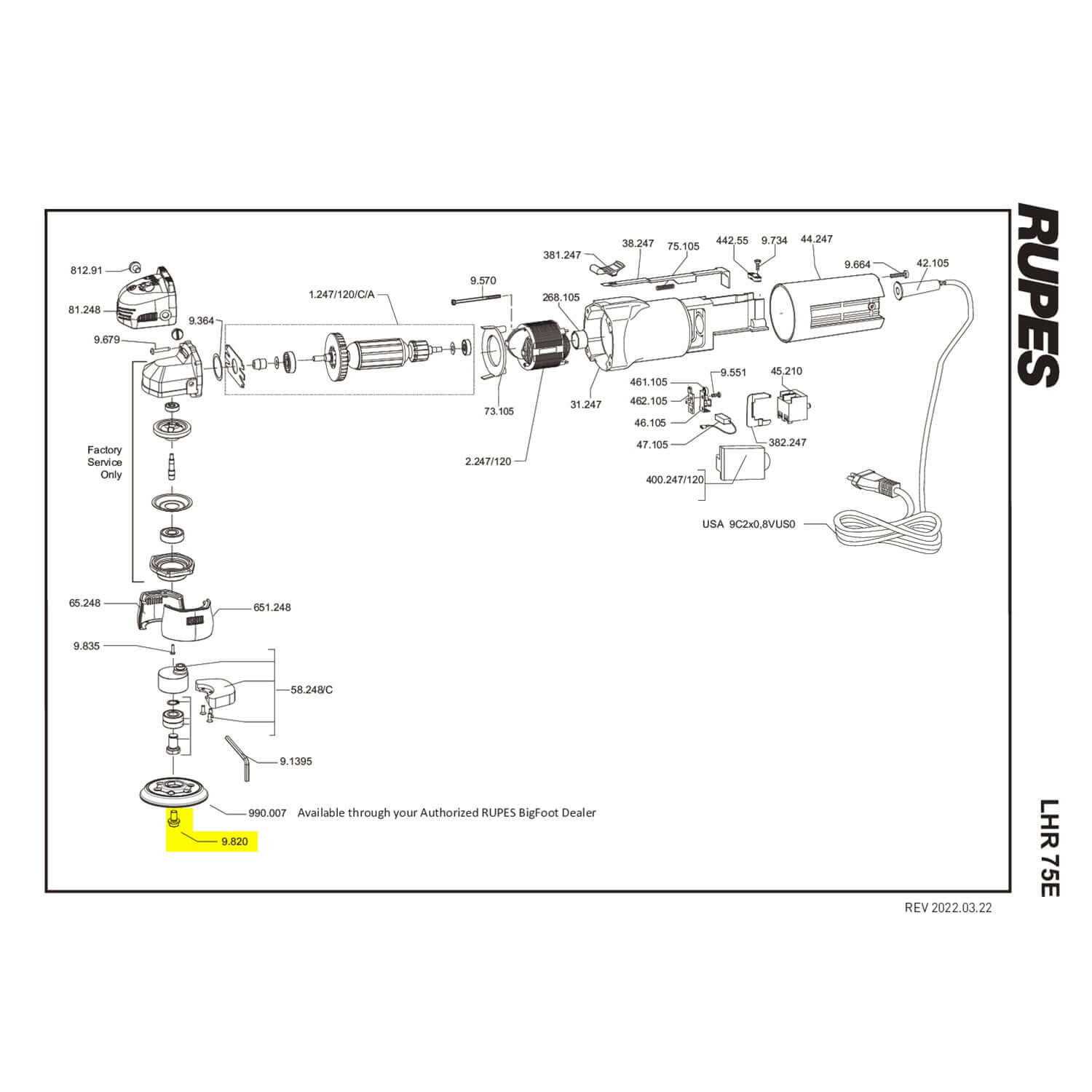 rupes zinc screw parts guide