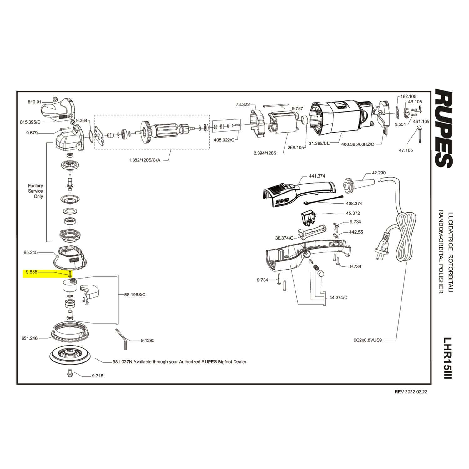 black screw with captive washer for lhr15III parts guide