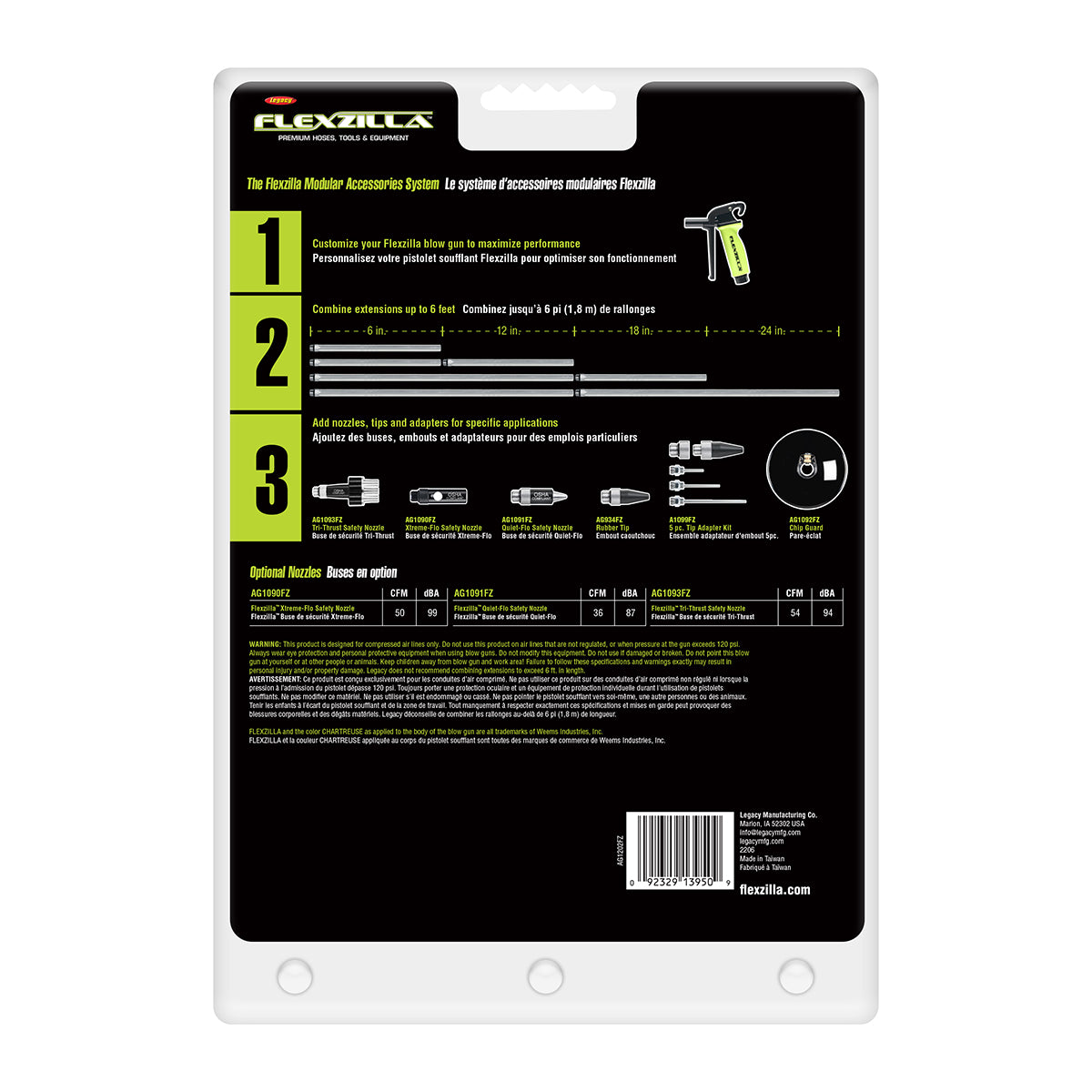 Flexzilla accessory system packaging with product details on a white background