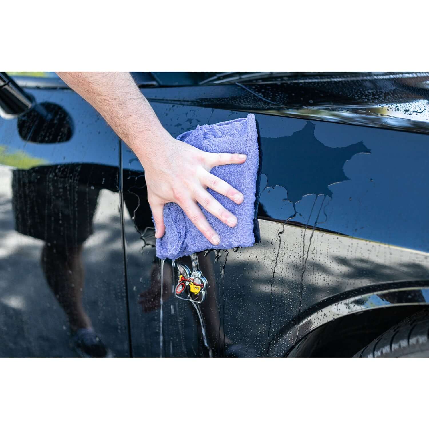 plush towel on car