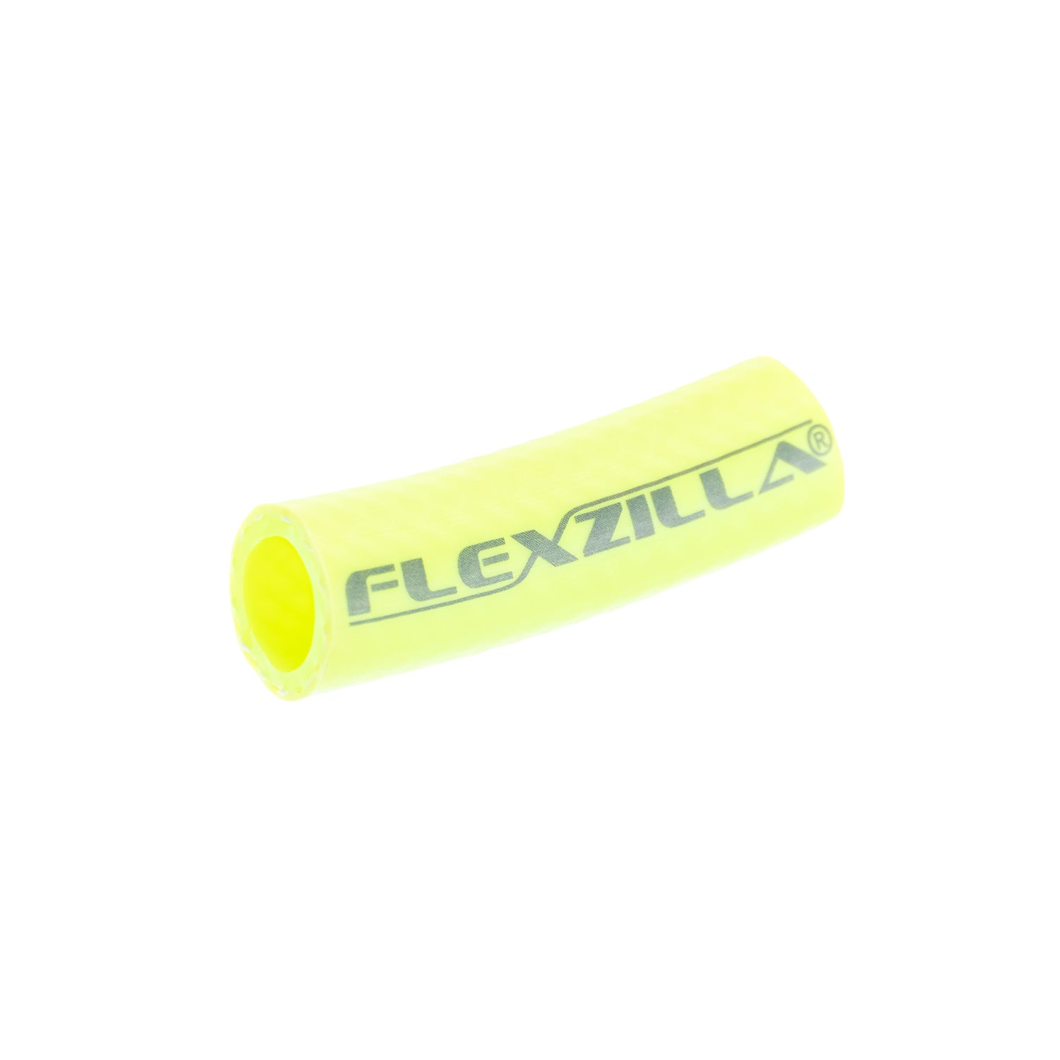 1/2 inch lime green Flexzilla hose piece on a white background