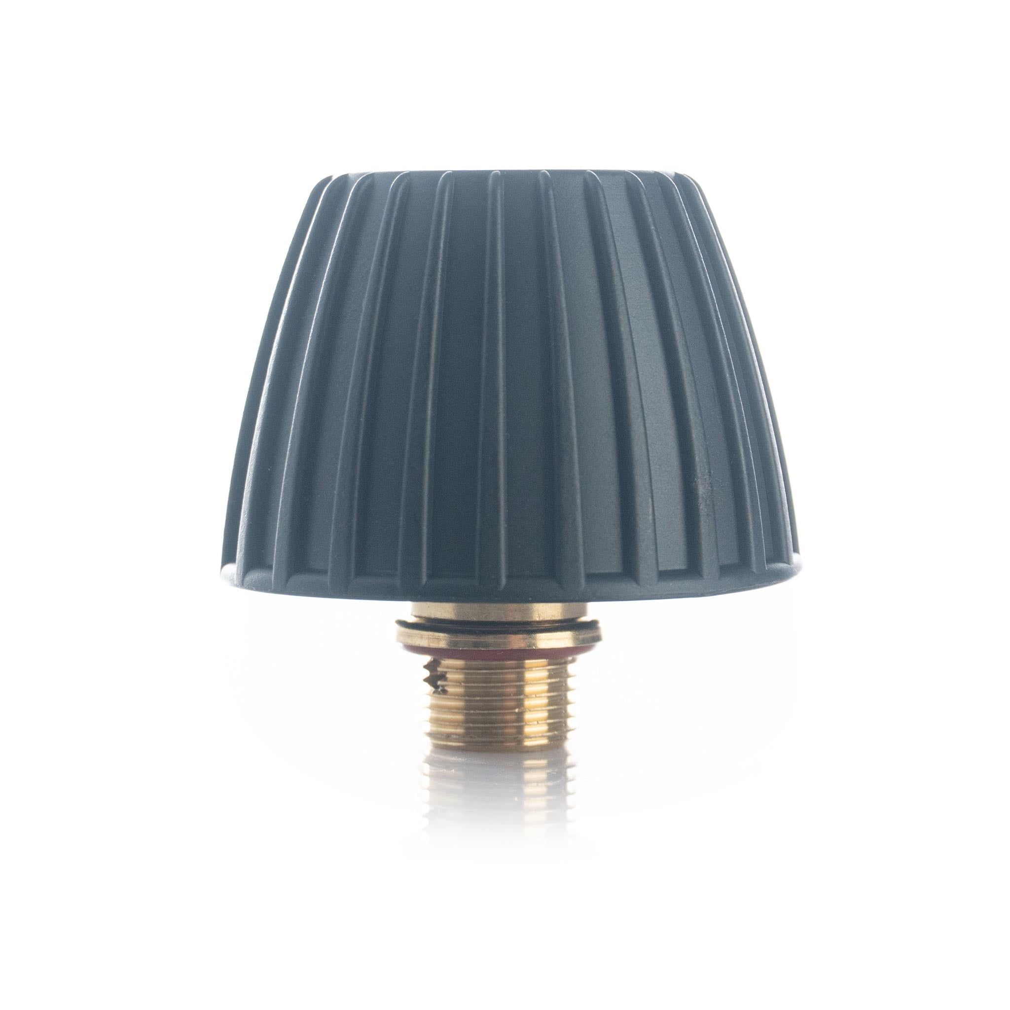 car detailing steamer cap with high temp o-ring and brass fittings on a white background