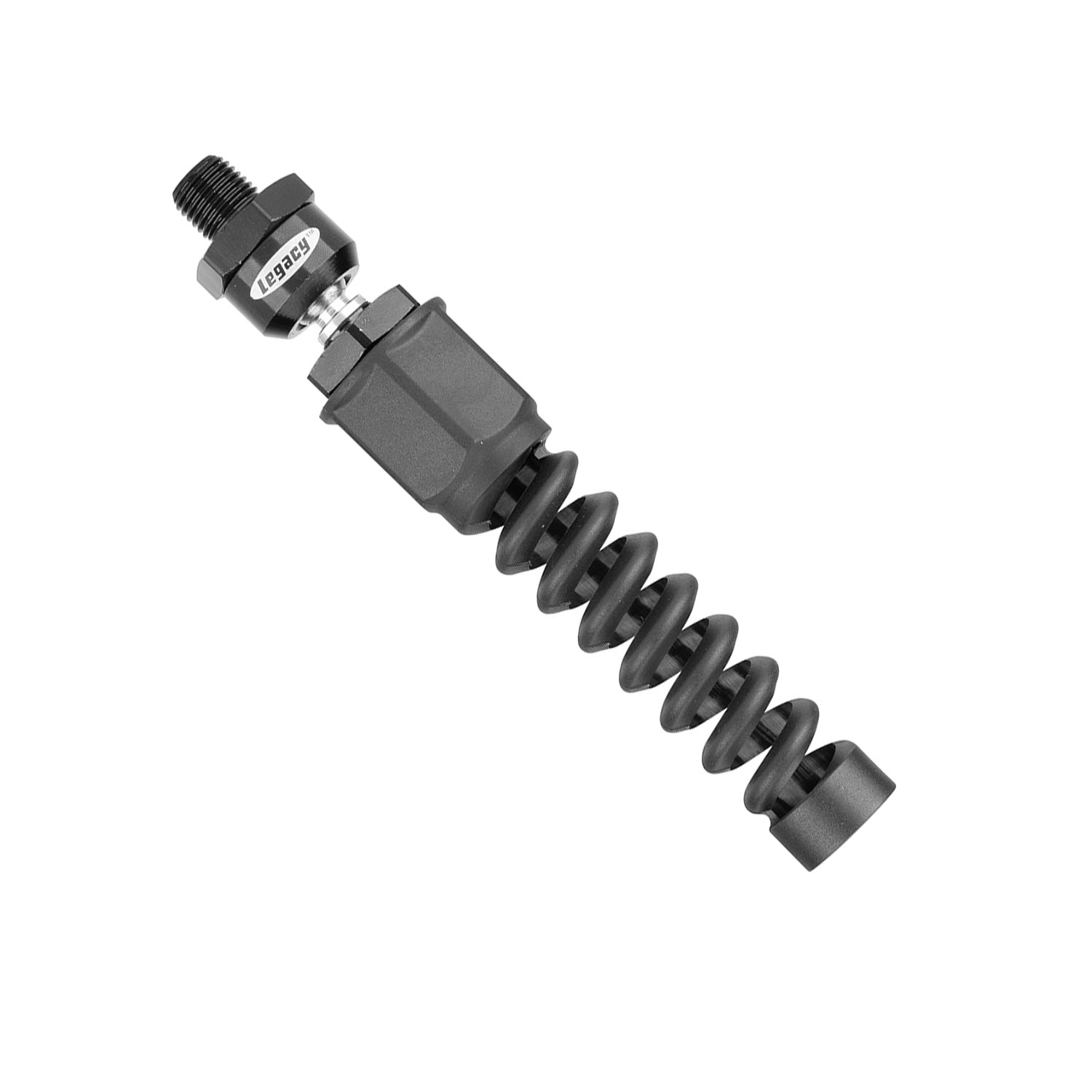 3/8 inch swivel Black Flexzilla hose fitting on a white background