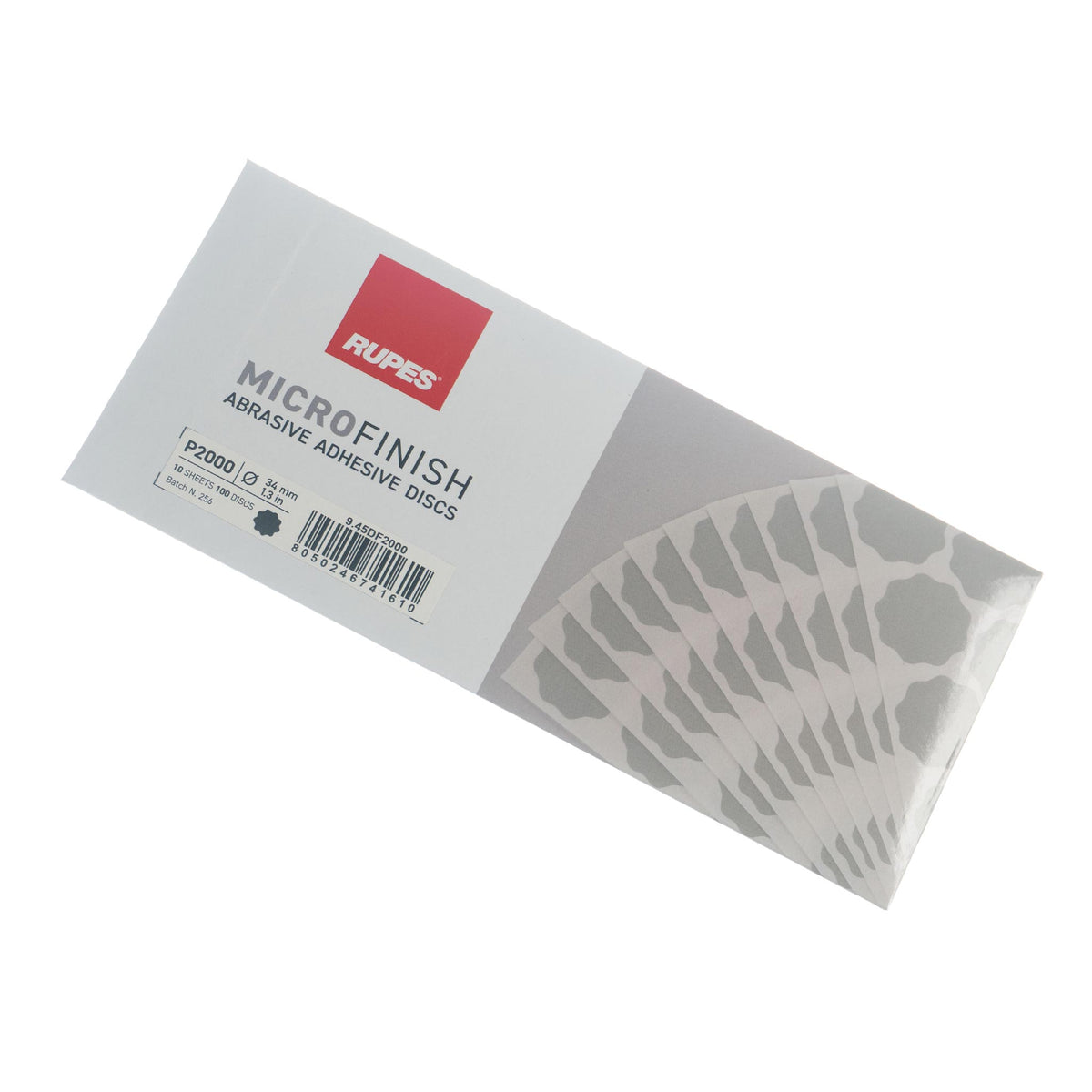 RUPES MicroFinish adhesive disc envelope, P2000 grit, 10 sheets of 100 daisy discs