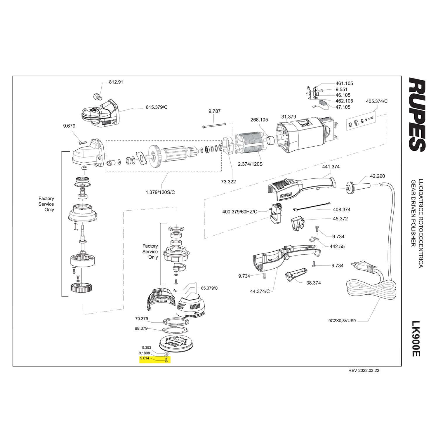 backing plate screw for LK900E part guide