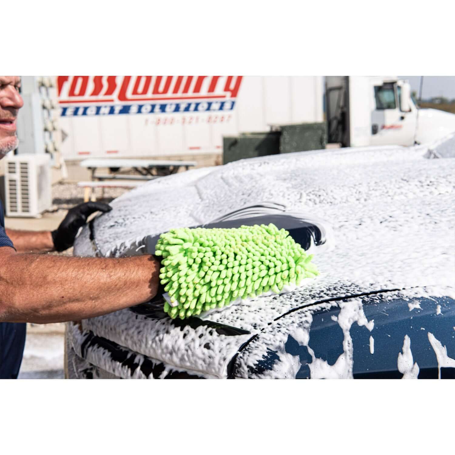 washing a car with cherry suds