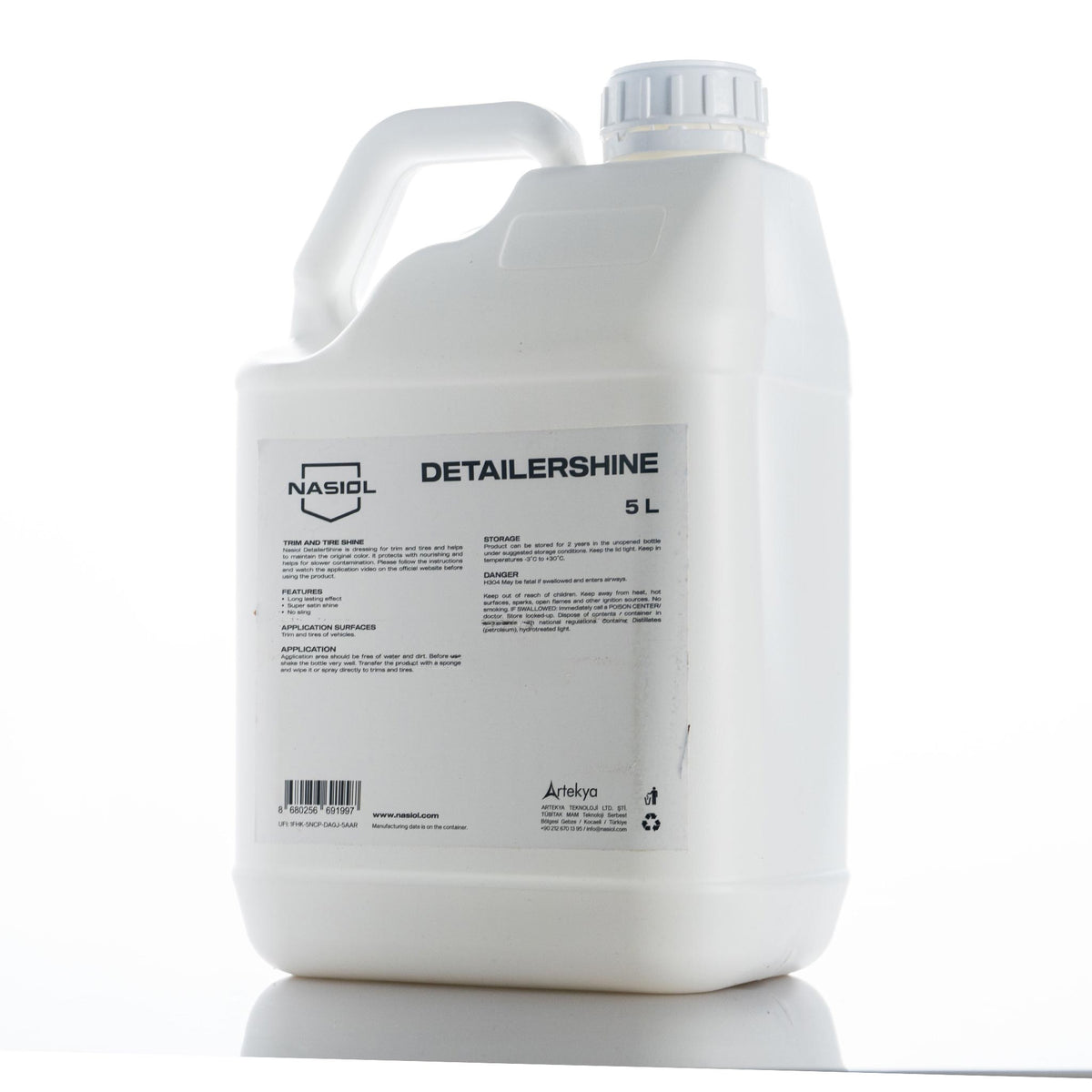 Nasiol Detailer Shine water based tire dressing, 5 L bulk jug