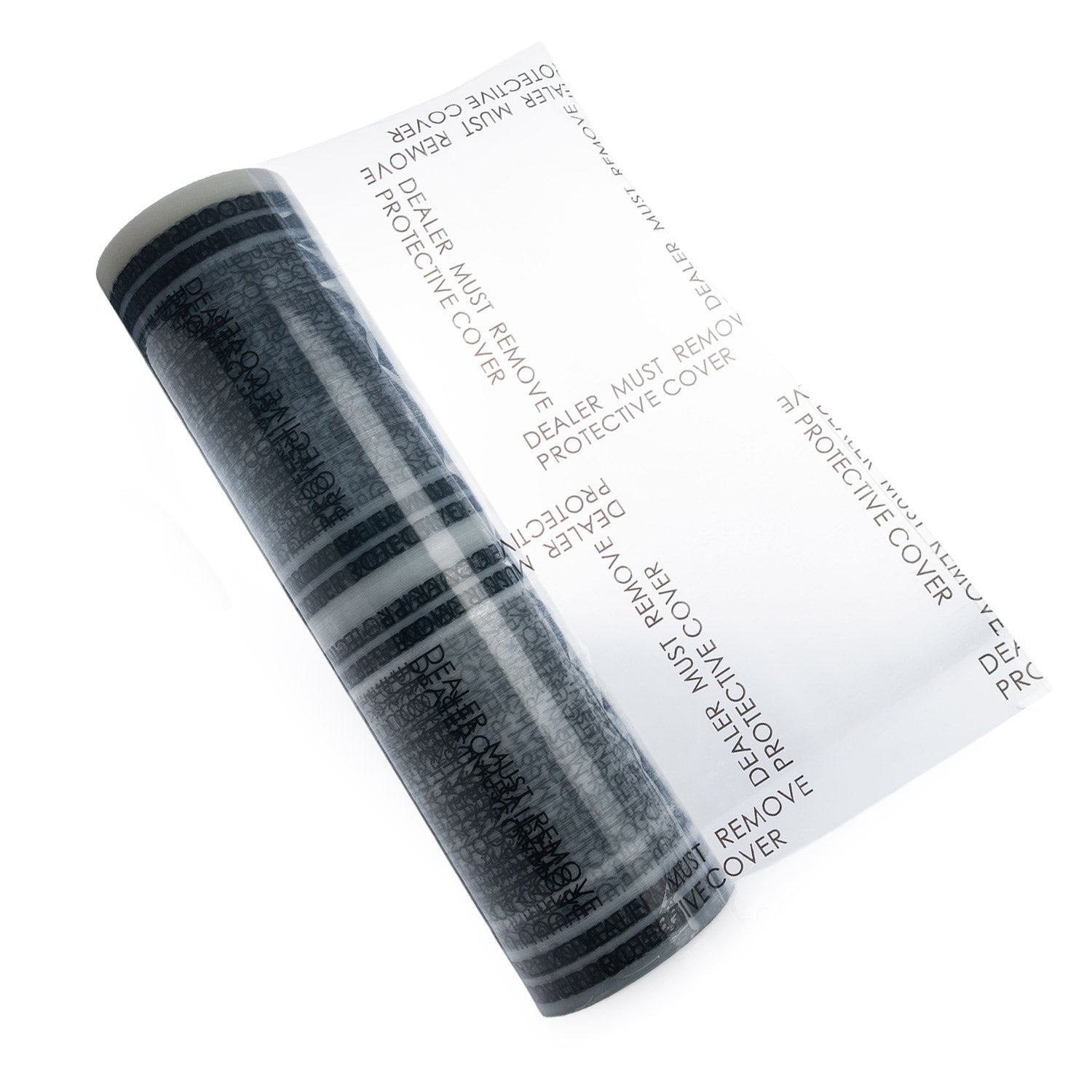 Roll of protective cover carpet film on a white background
