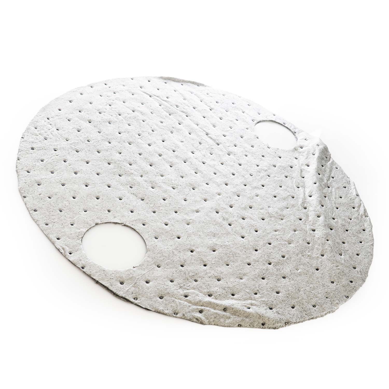 Side View Pig mat for the top of 55 gallon drums on a white background