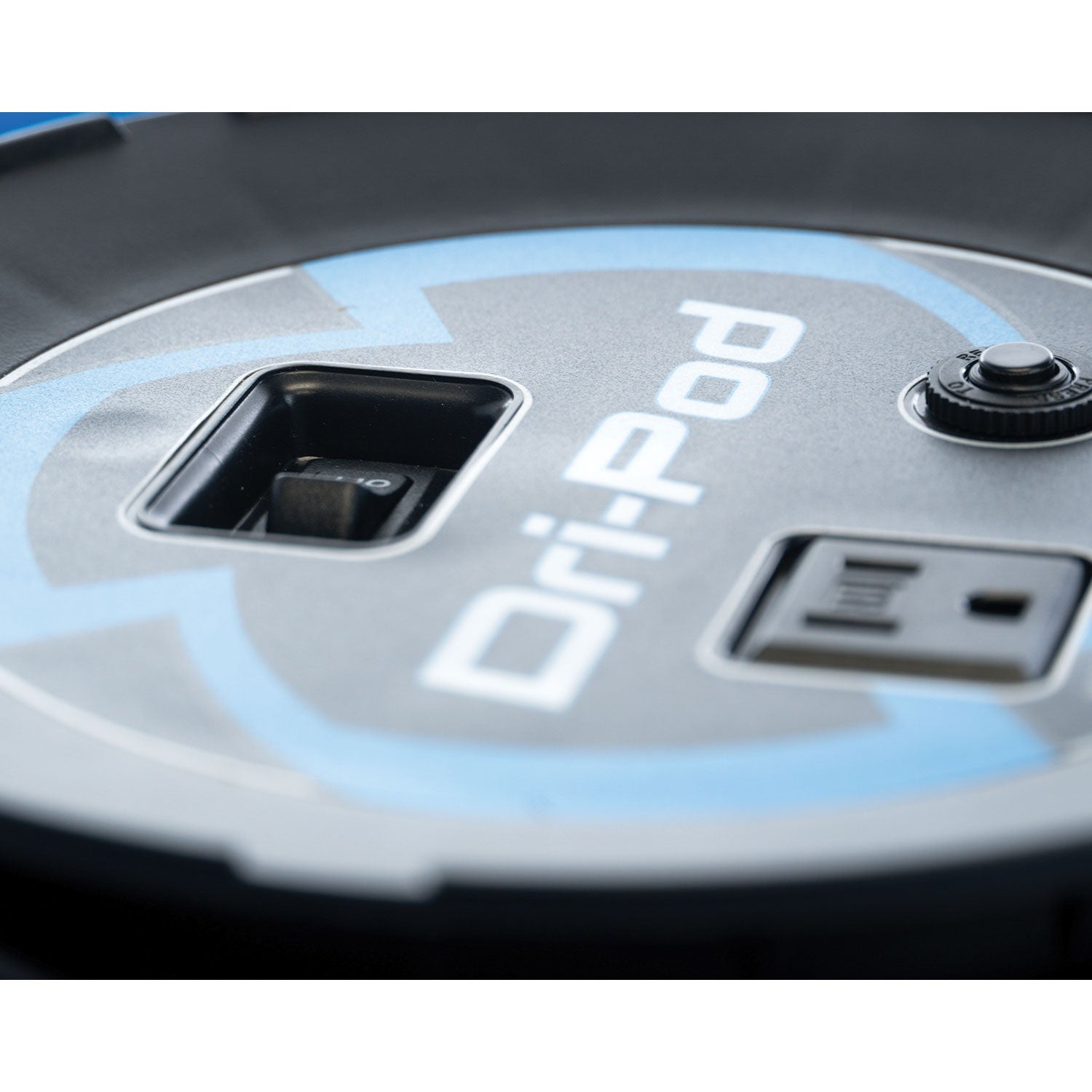 black and blue dri-pod fan on and off switch