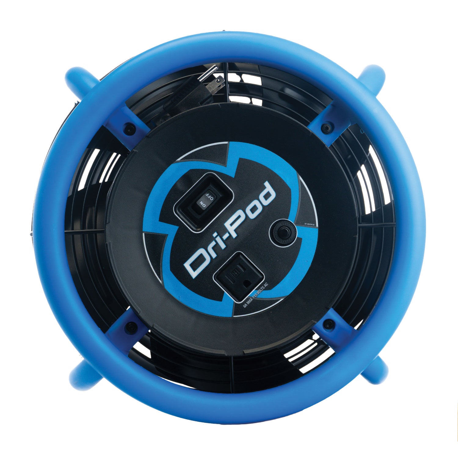 Black and Blue Dripod Fan from The top down