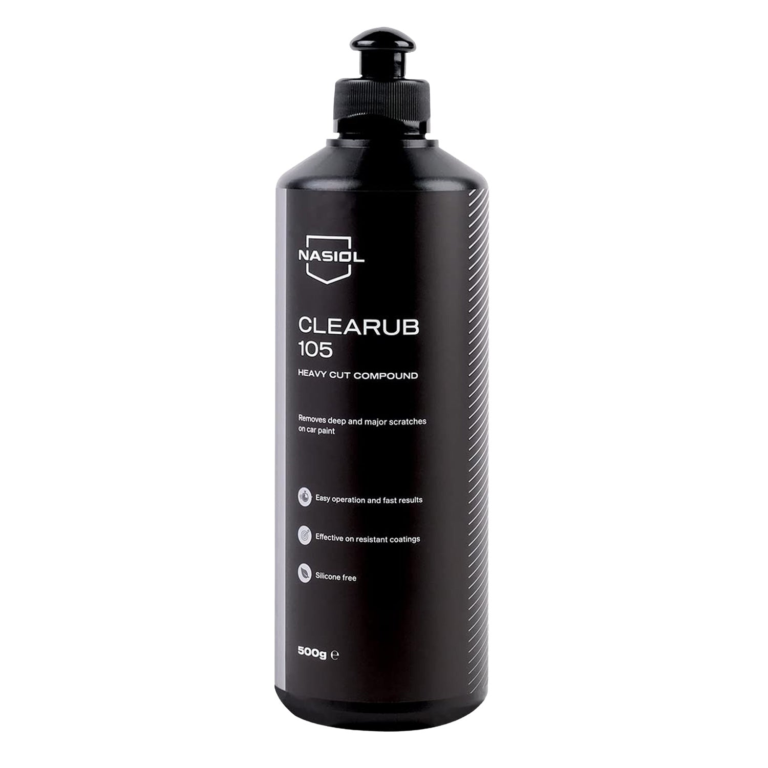 NASIOL CLEARUB 105 heavy cut compound bottle on a white background