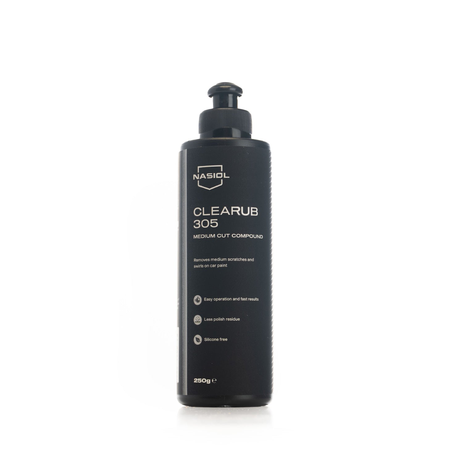 Small bottle of Nasiol Clearub 305 on a white background