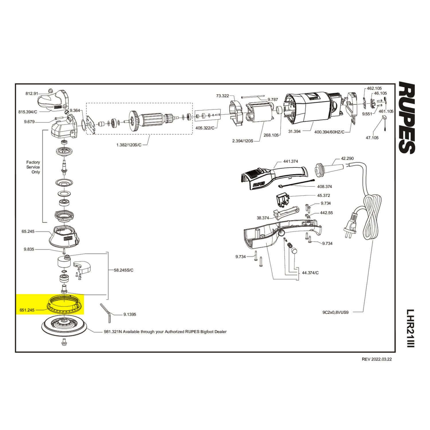 rupes lhr21III replacement rubber shroud parts guide
