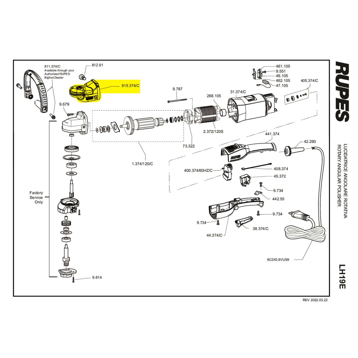 lh19e front cap parts guide