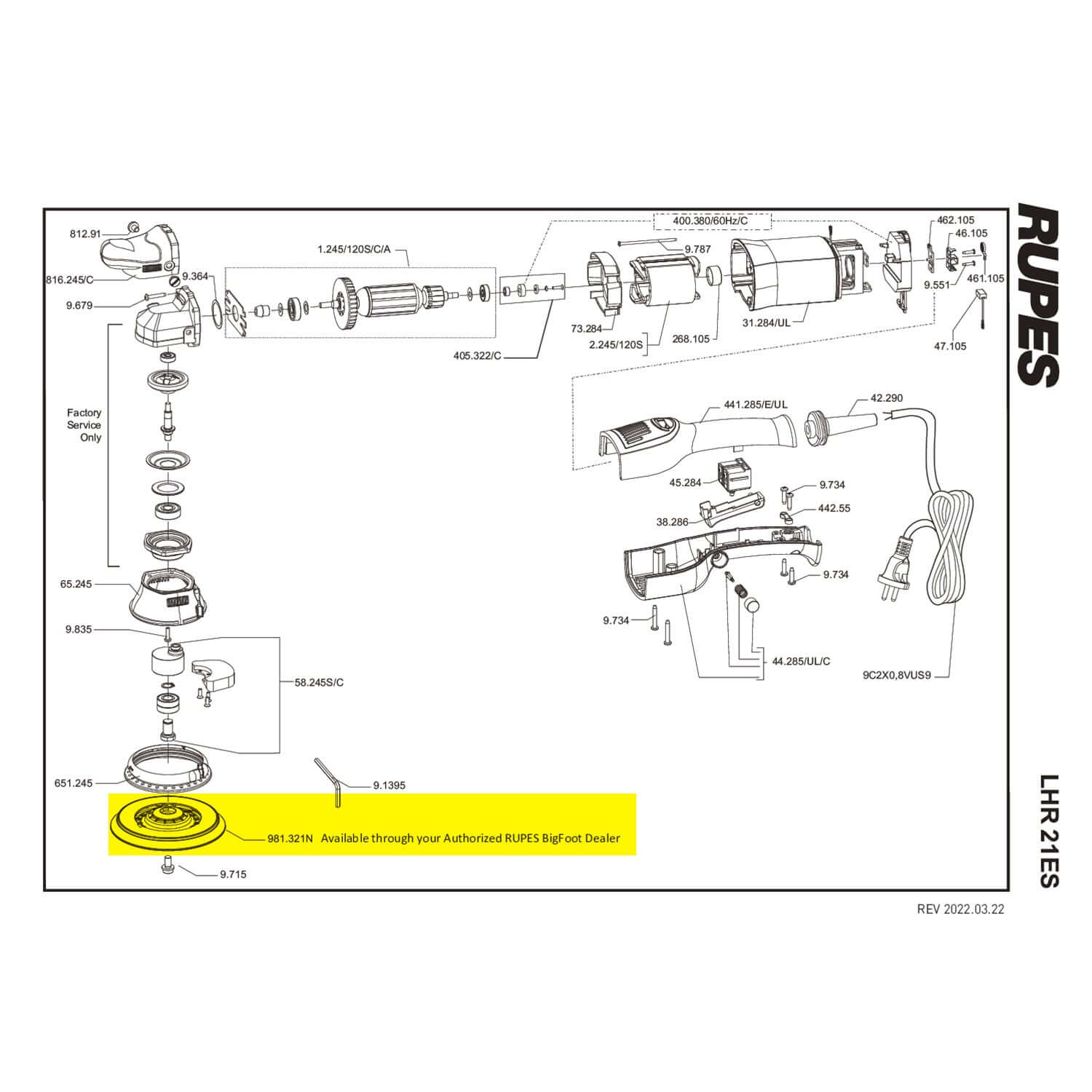 lhr21ES backing plate parts guide