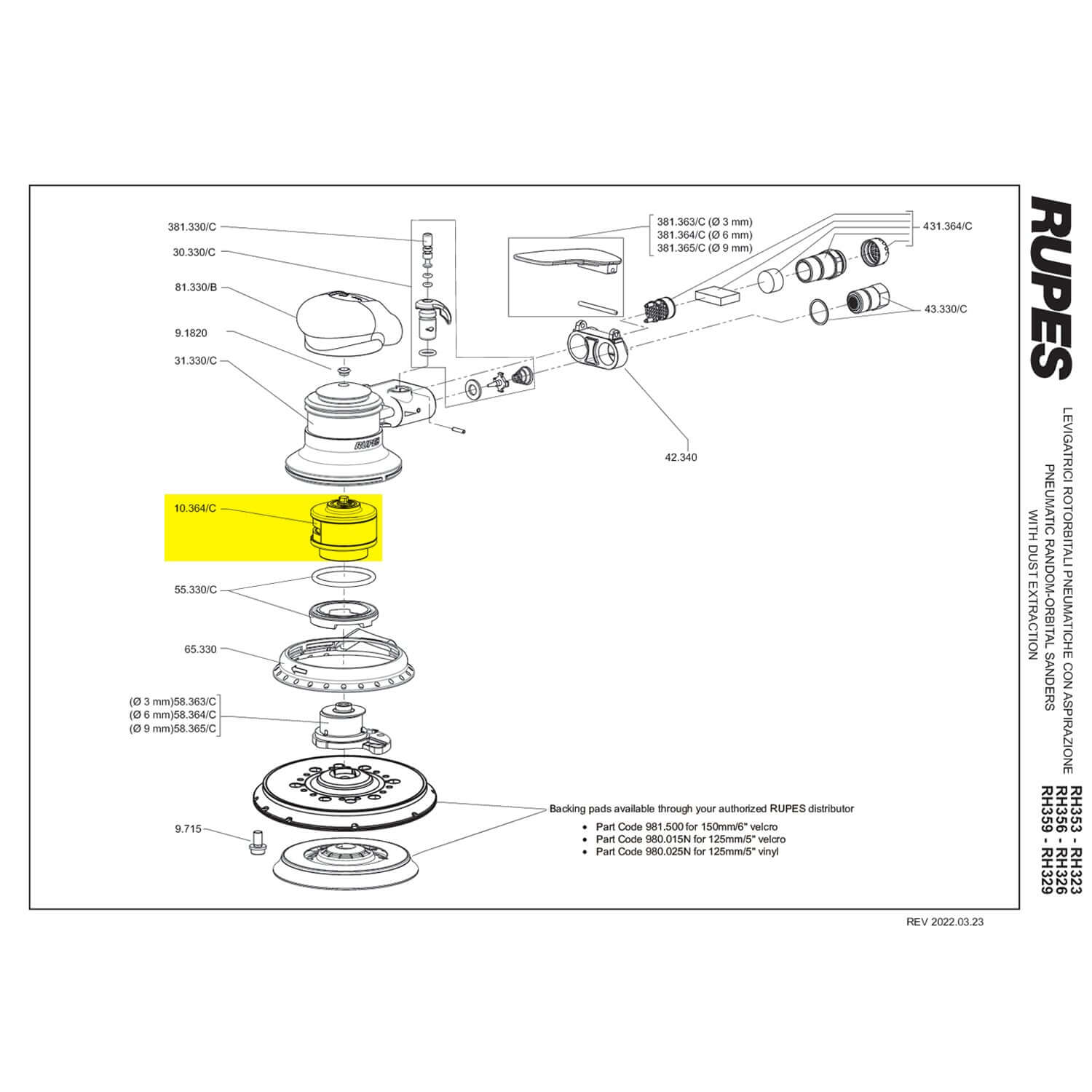 rupes skorpio III motor parts guide
